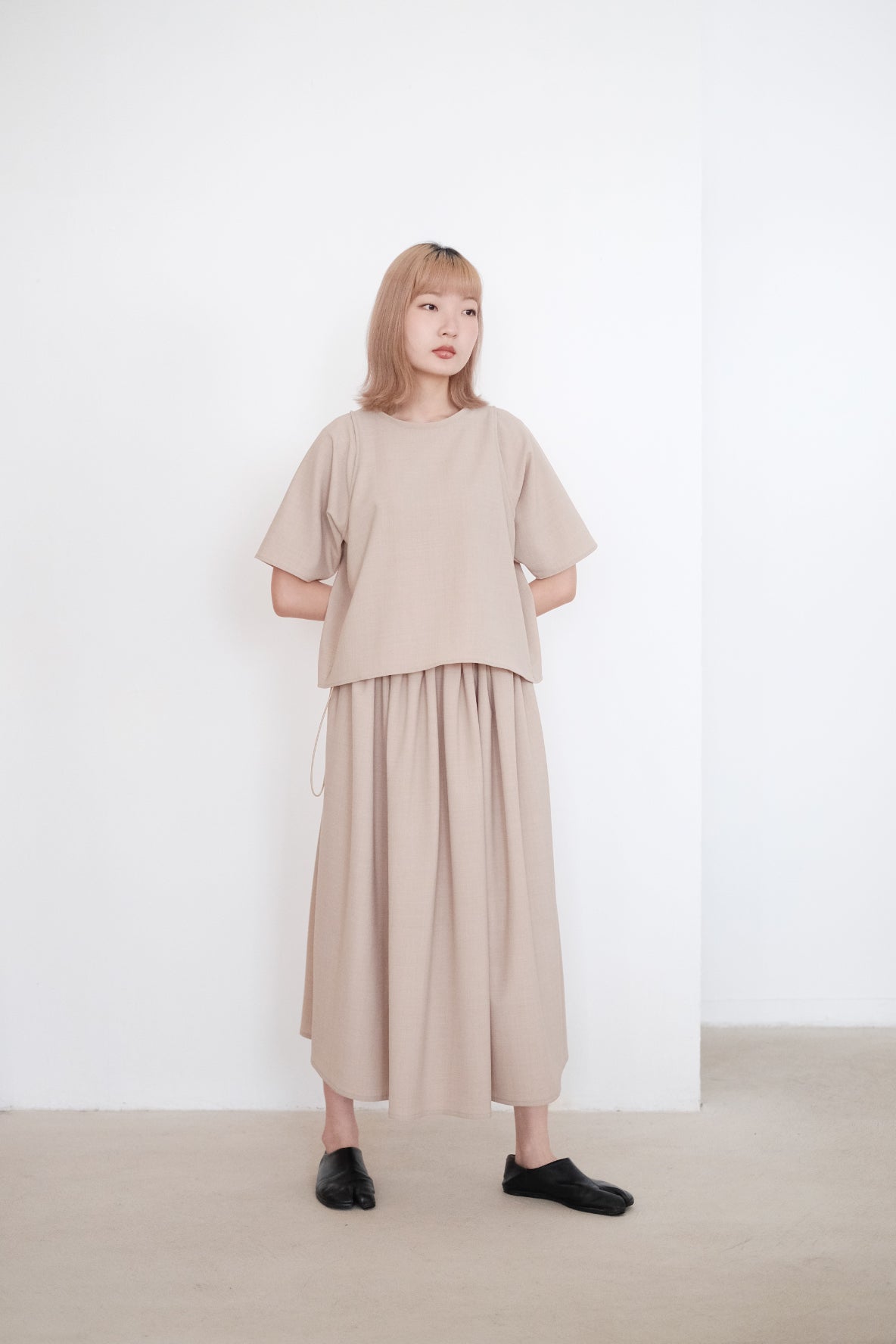 BAYLOR LAYERED BLOUSE (BEIGE)