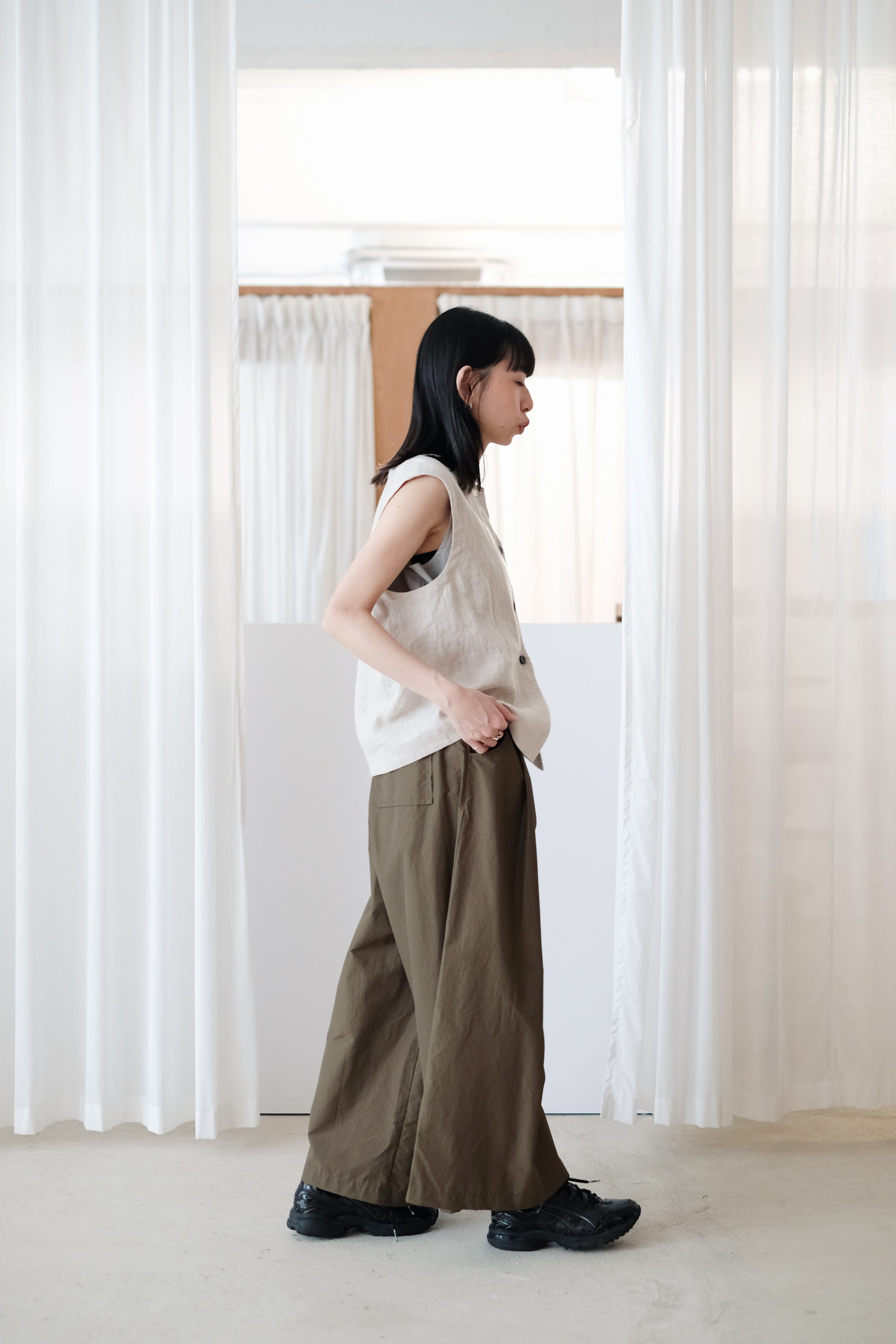 PALMER WIDE LEG TROUSERS (OLIVE)