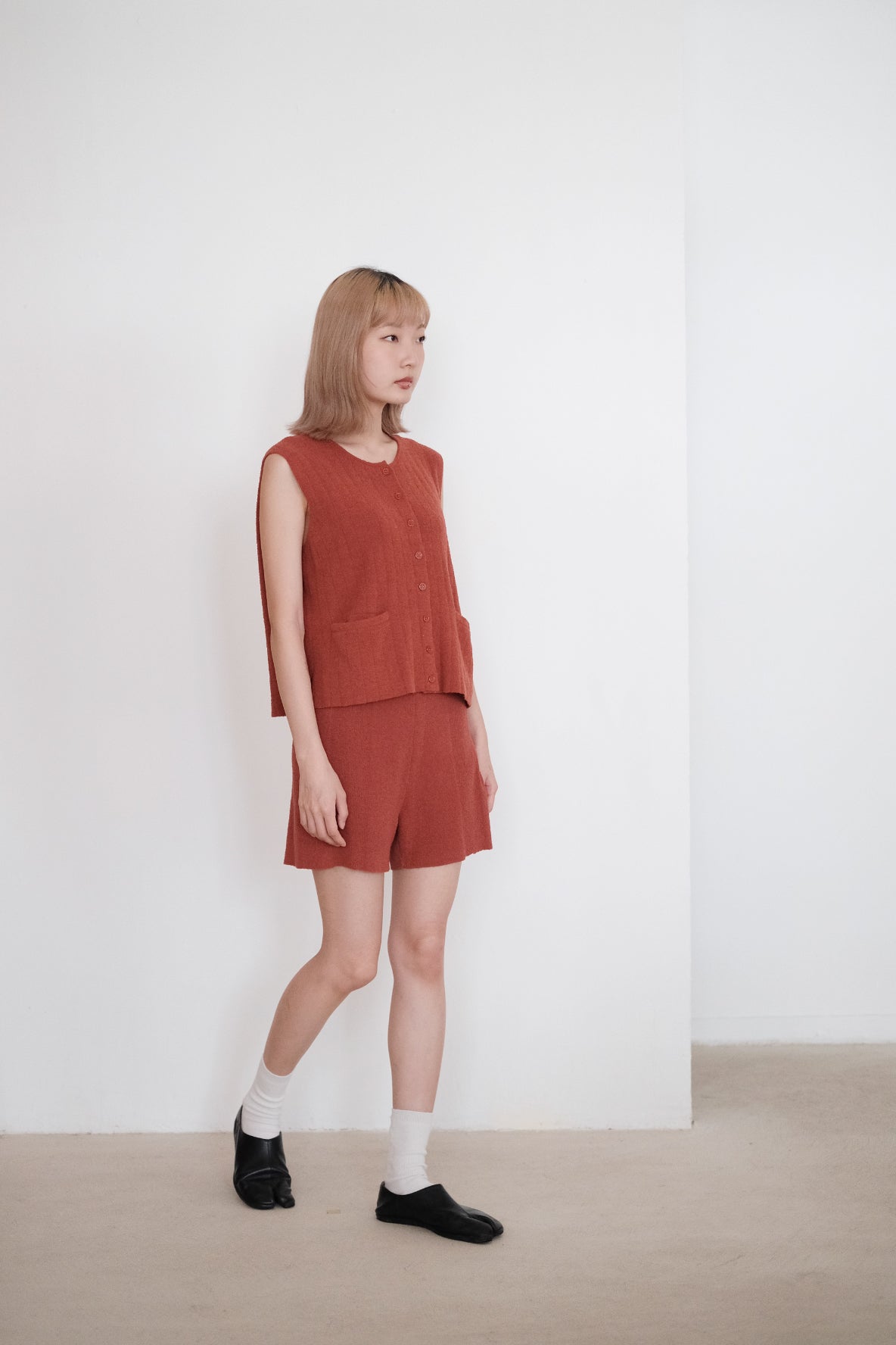 RINA KNIT SHORTS (TERRACOTTA)