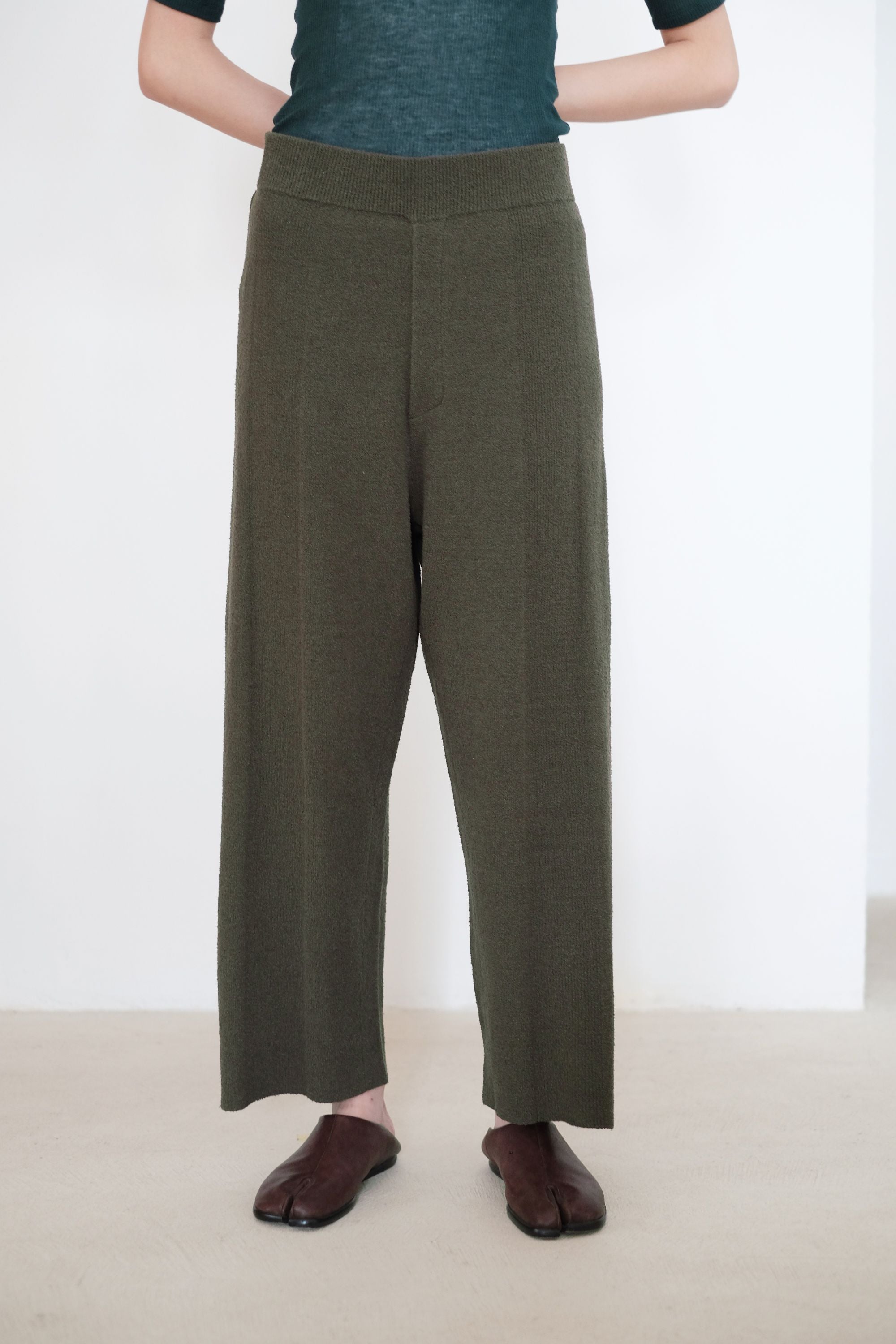 FLURINA KNIT PANTS (OLIVE)