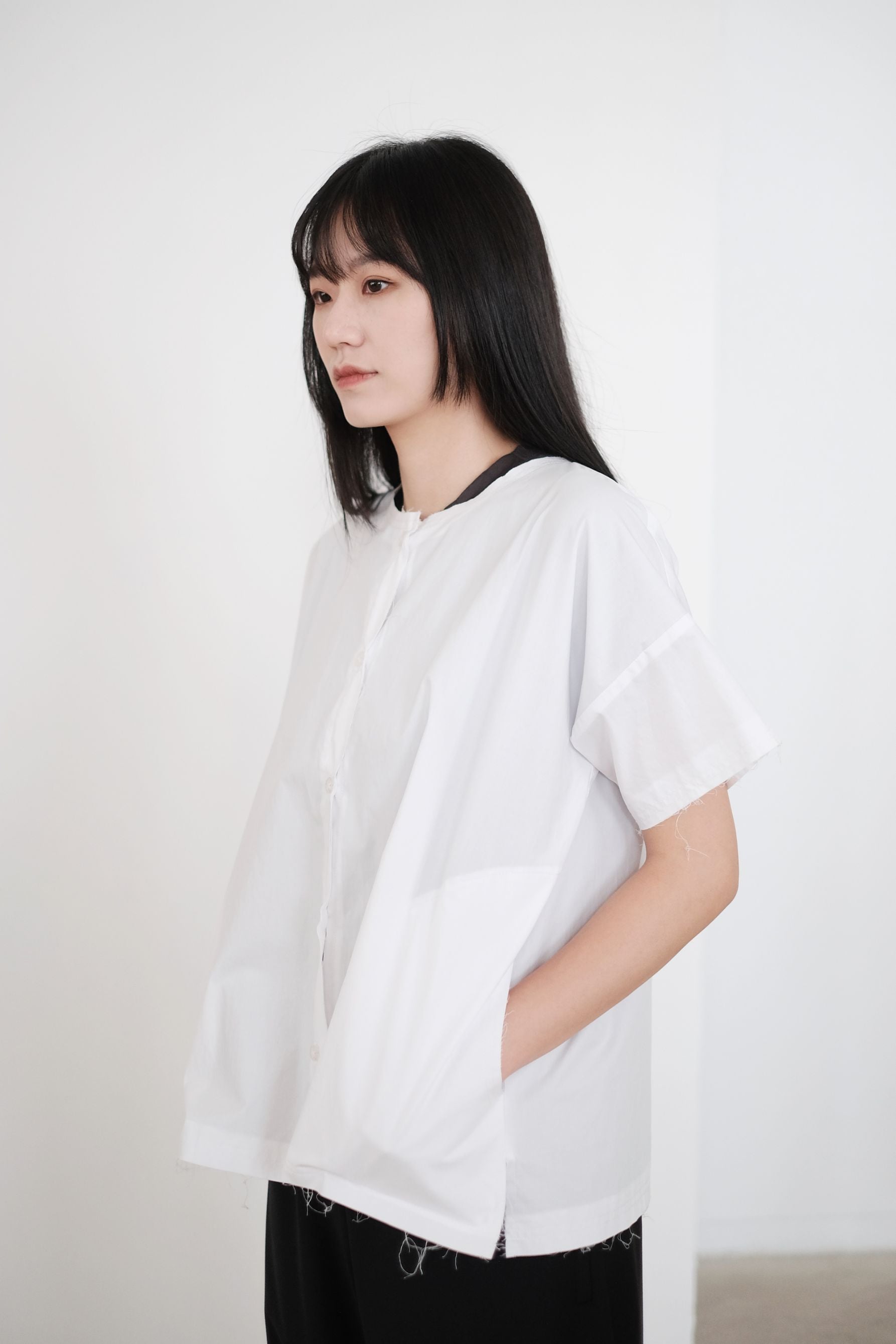 AMORAY SHIRT (WHITE) | 純白方形剪裁襯衫