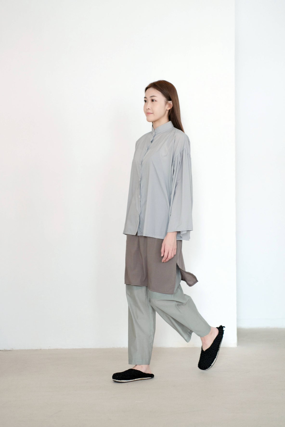 YASMIN BLOUSE (GREY|ECO)