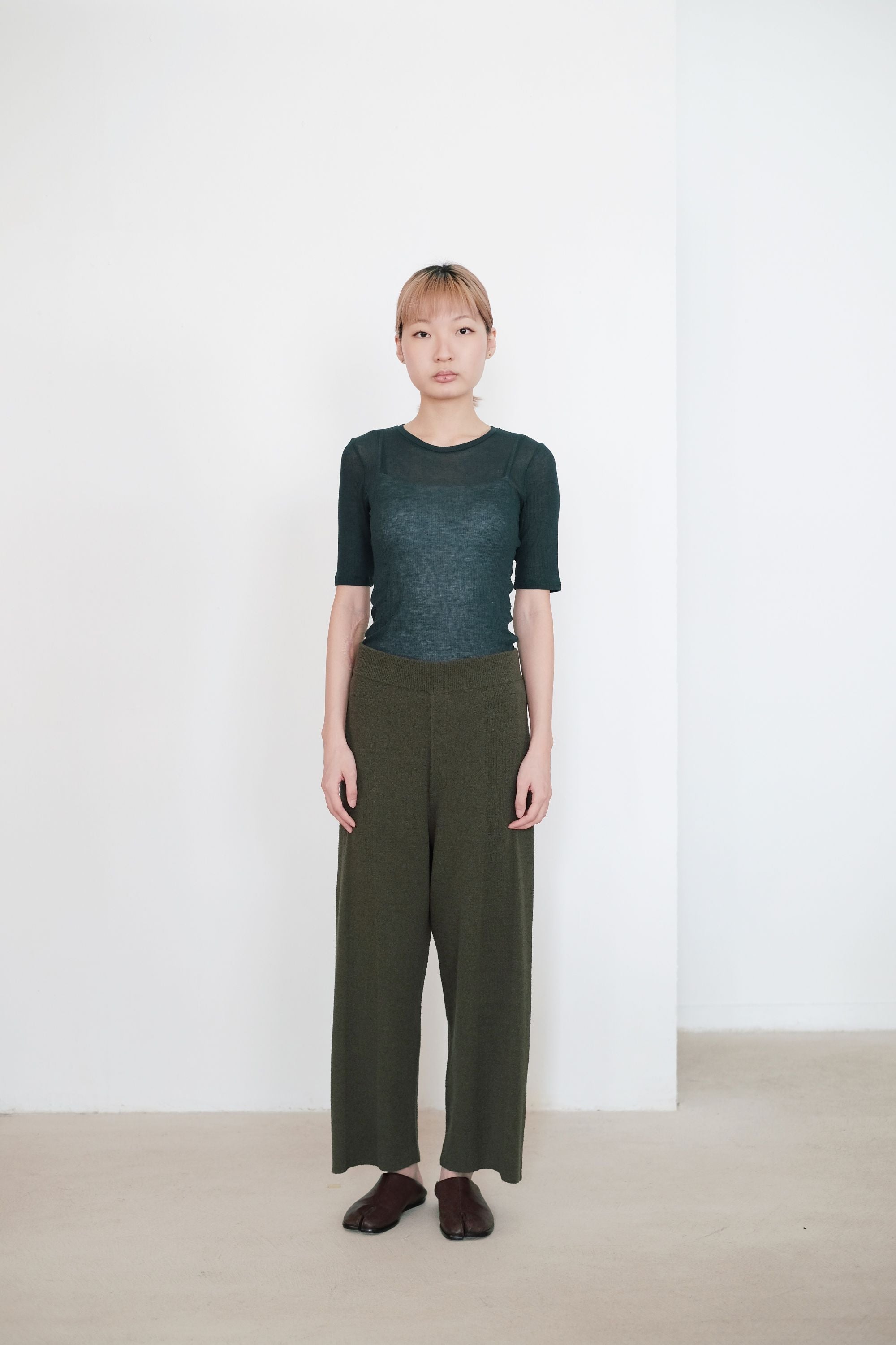 FLURINA KNIT PANTS (OLIVE)