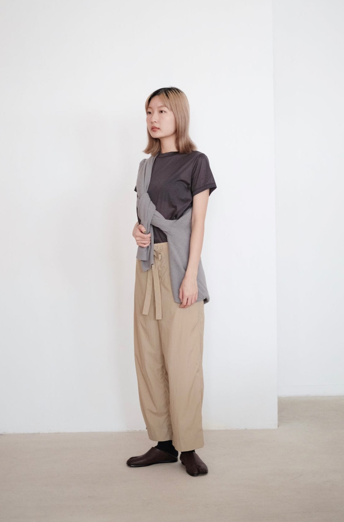 PARKER PANTS (CAMEL) | 杏色綁帶七分長褲