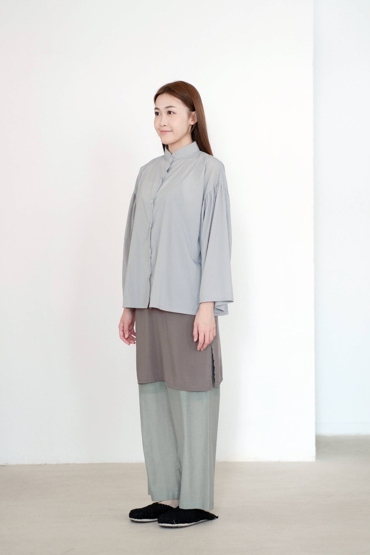 YASMIN BLOUSE (GREY|ECO)