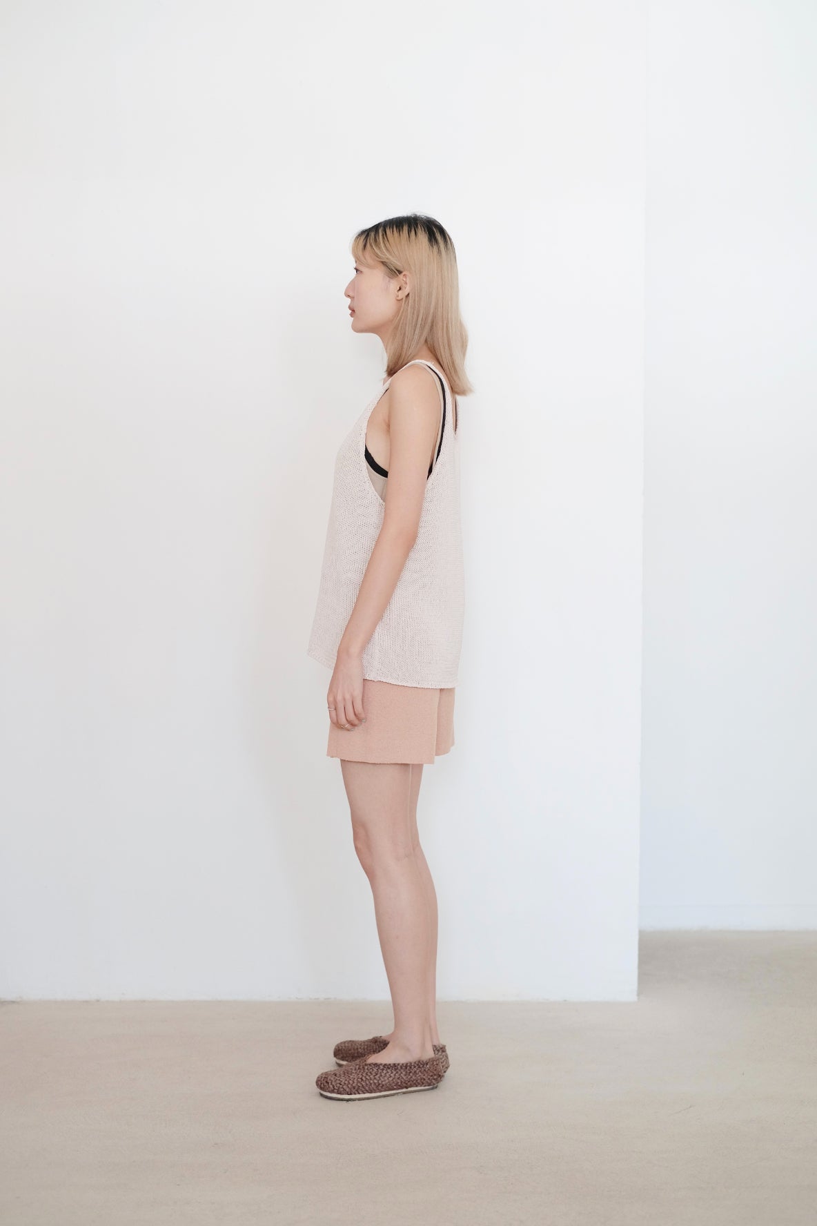 RINA KNIT SHORTS (PEACH NECTAR)