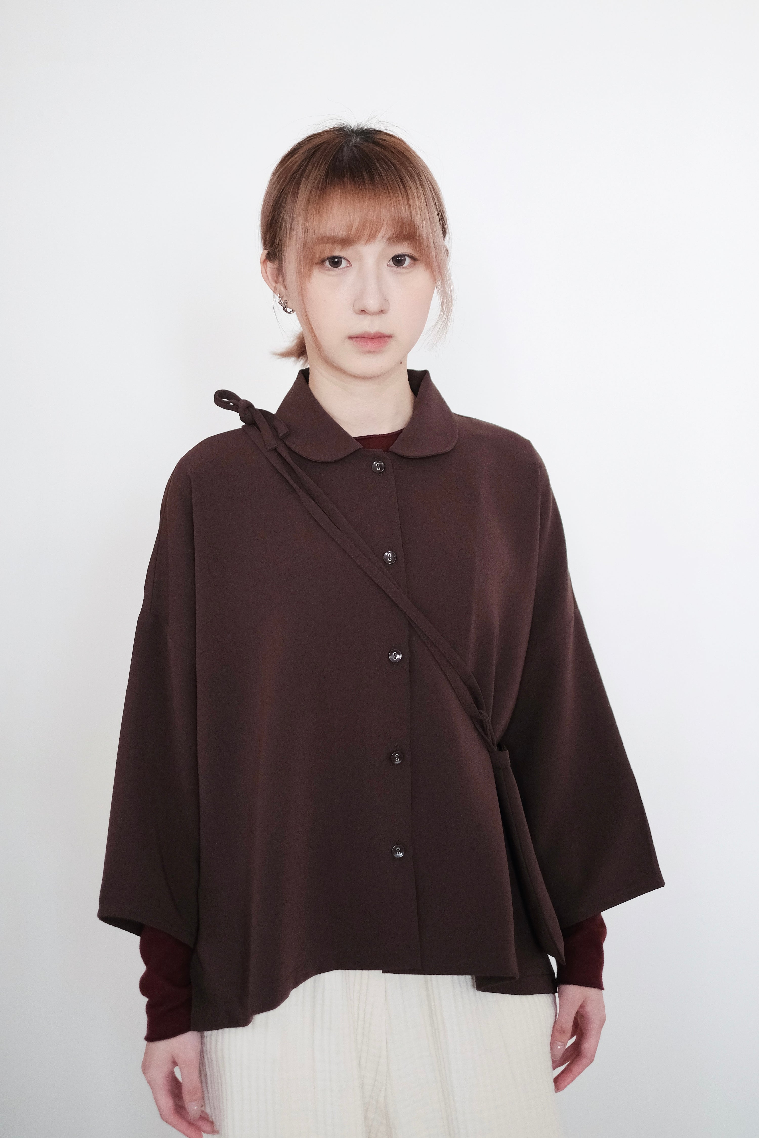 NYLA BOX BLOUSE (BROWN)