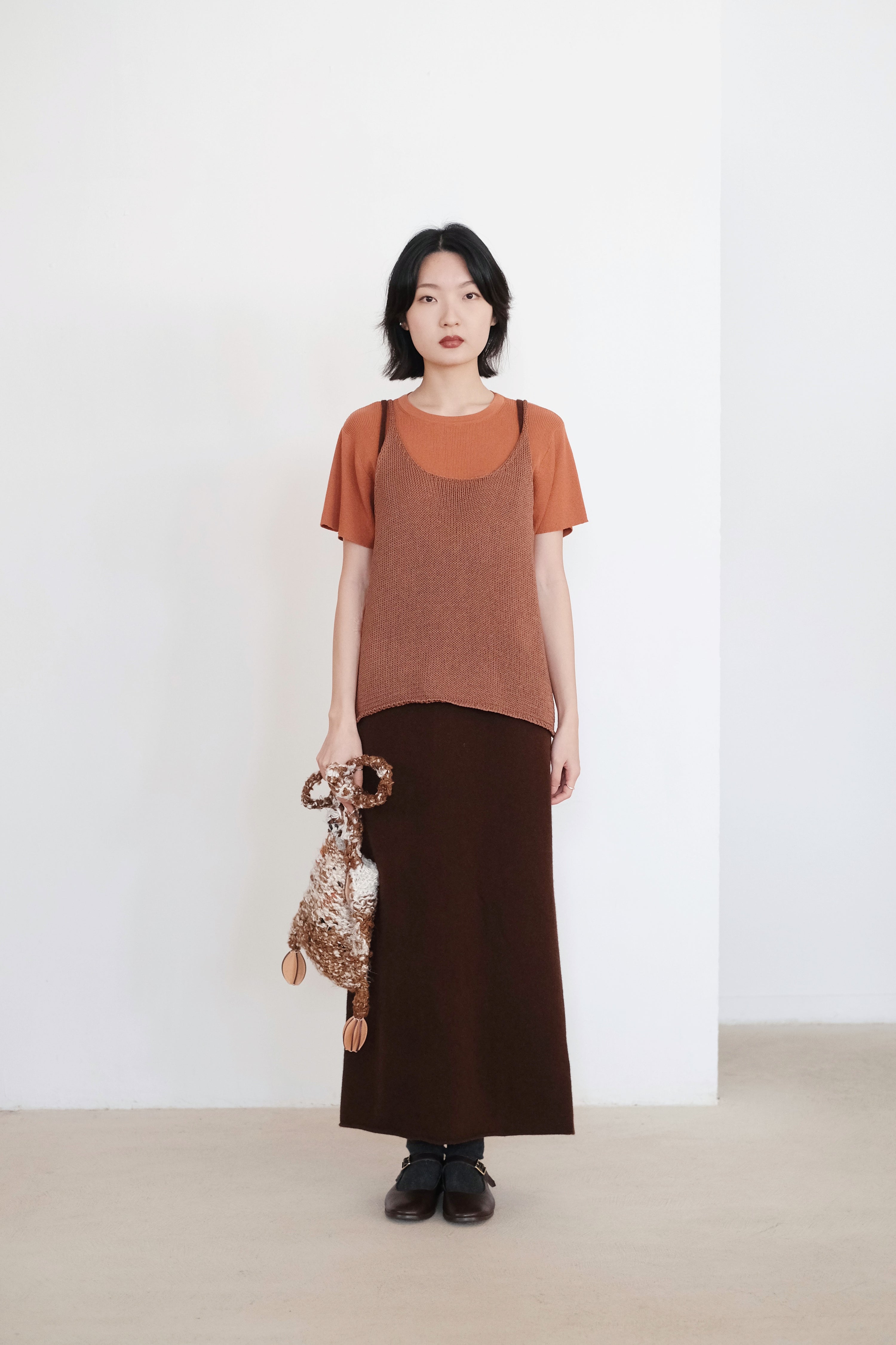 LACADIA KNIT TEE (TERRACOTTA) | 橘棕色輕盈針織TEE