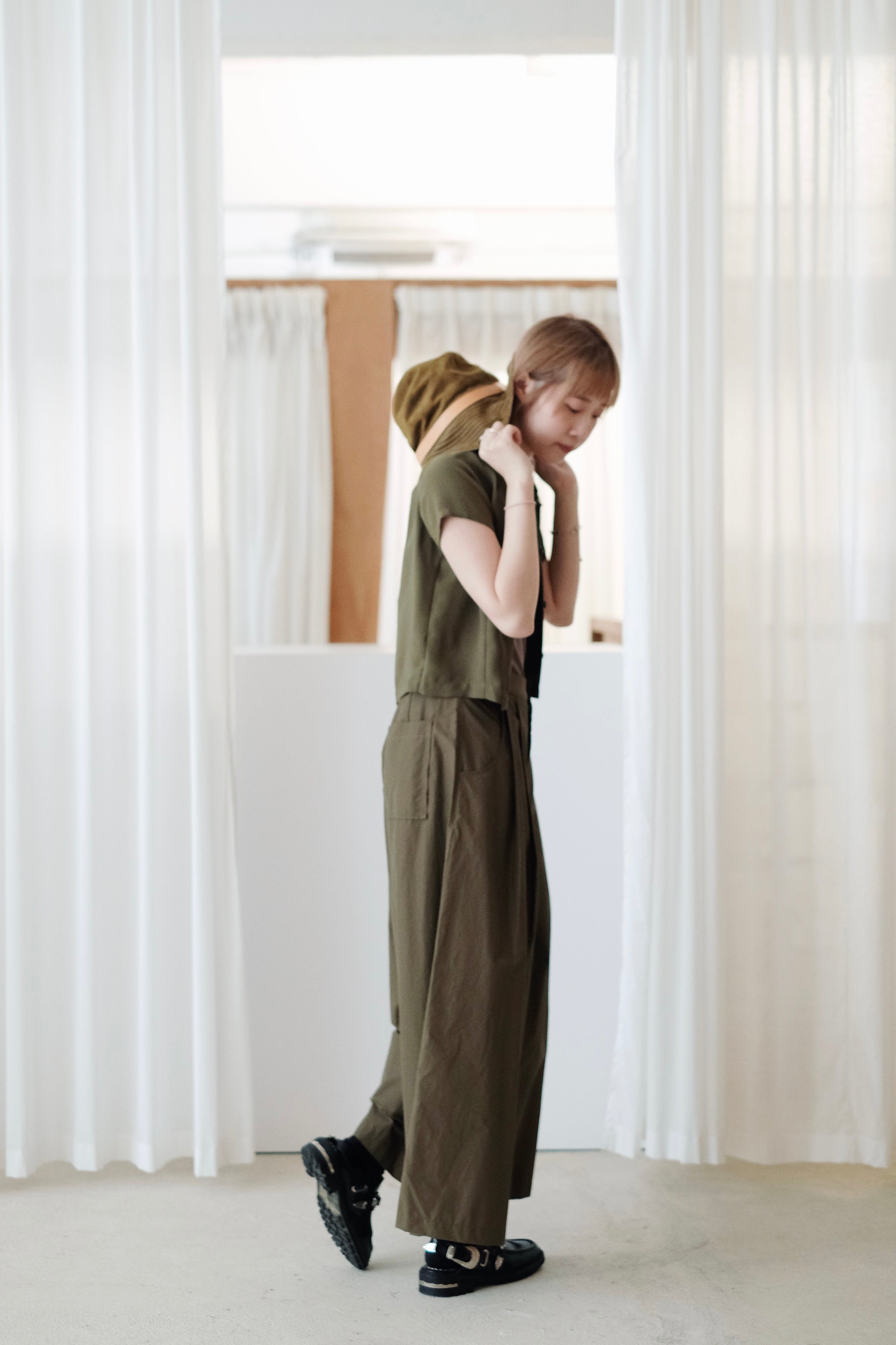 PALMER WIDE LEG TROUSERS (OLIVE)