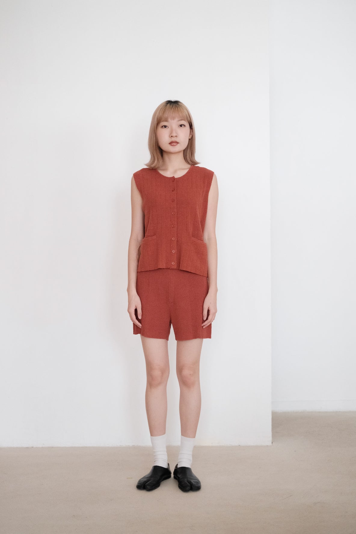 RINA KNIT SHORTS (TERRACOTTA)