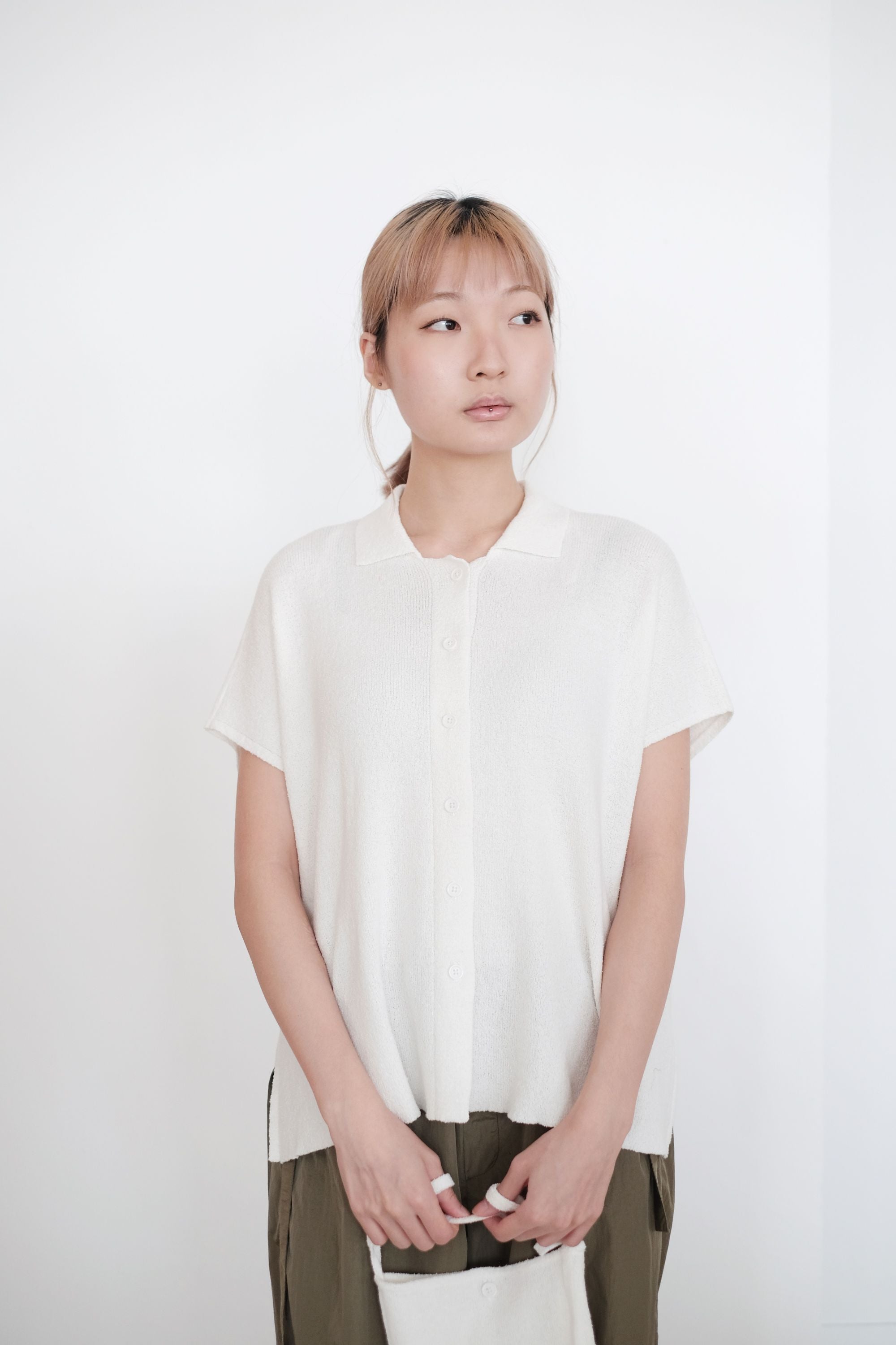 ADELHEID BOX KNIT BLOUSE (WHITE)