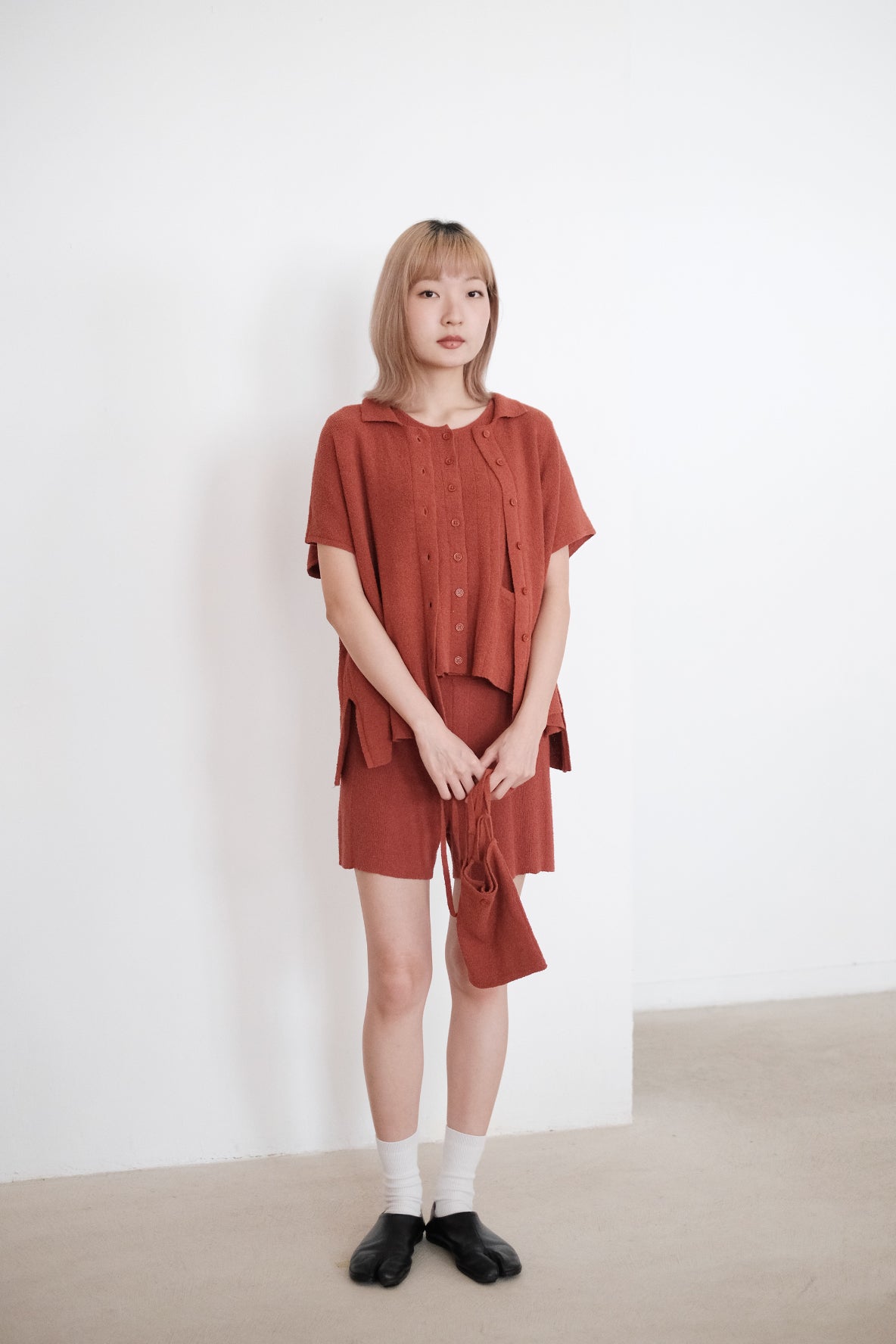 RINA KNIT SHORTS (TERRACOTTA)