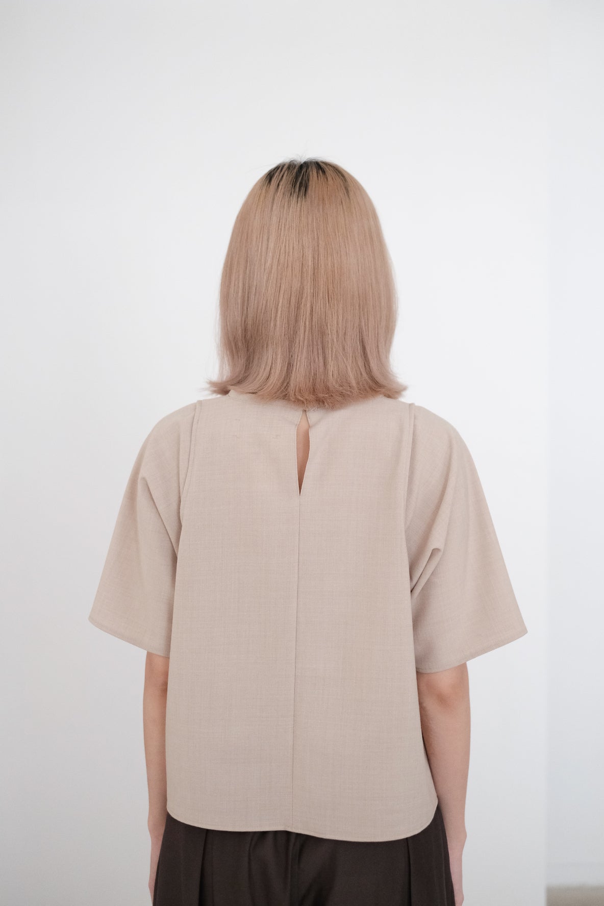 BAYLOR LAYERED BLOUSE (BEIGE)