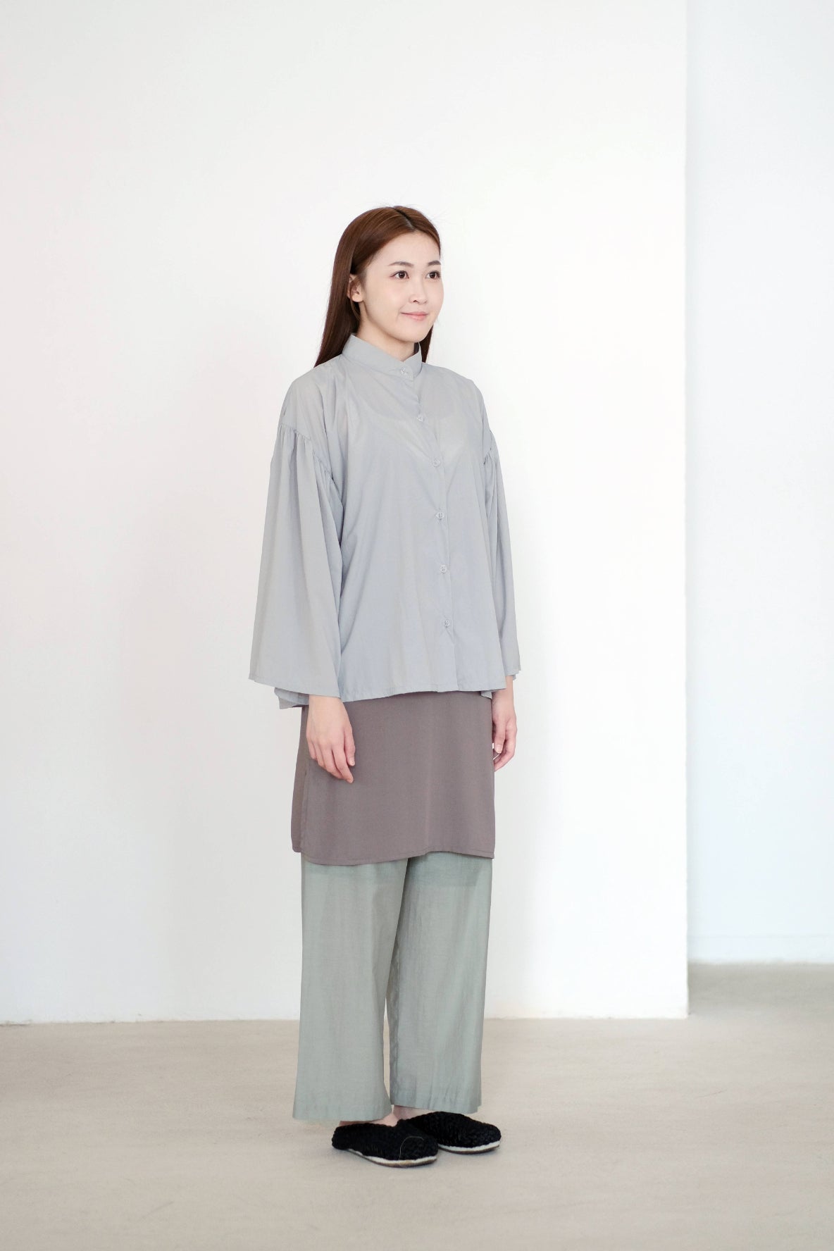 YASMIN BLOUSE (GREY|ECO)