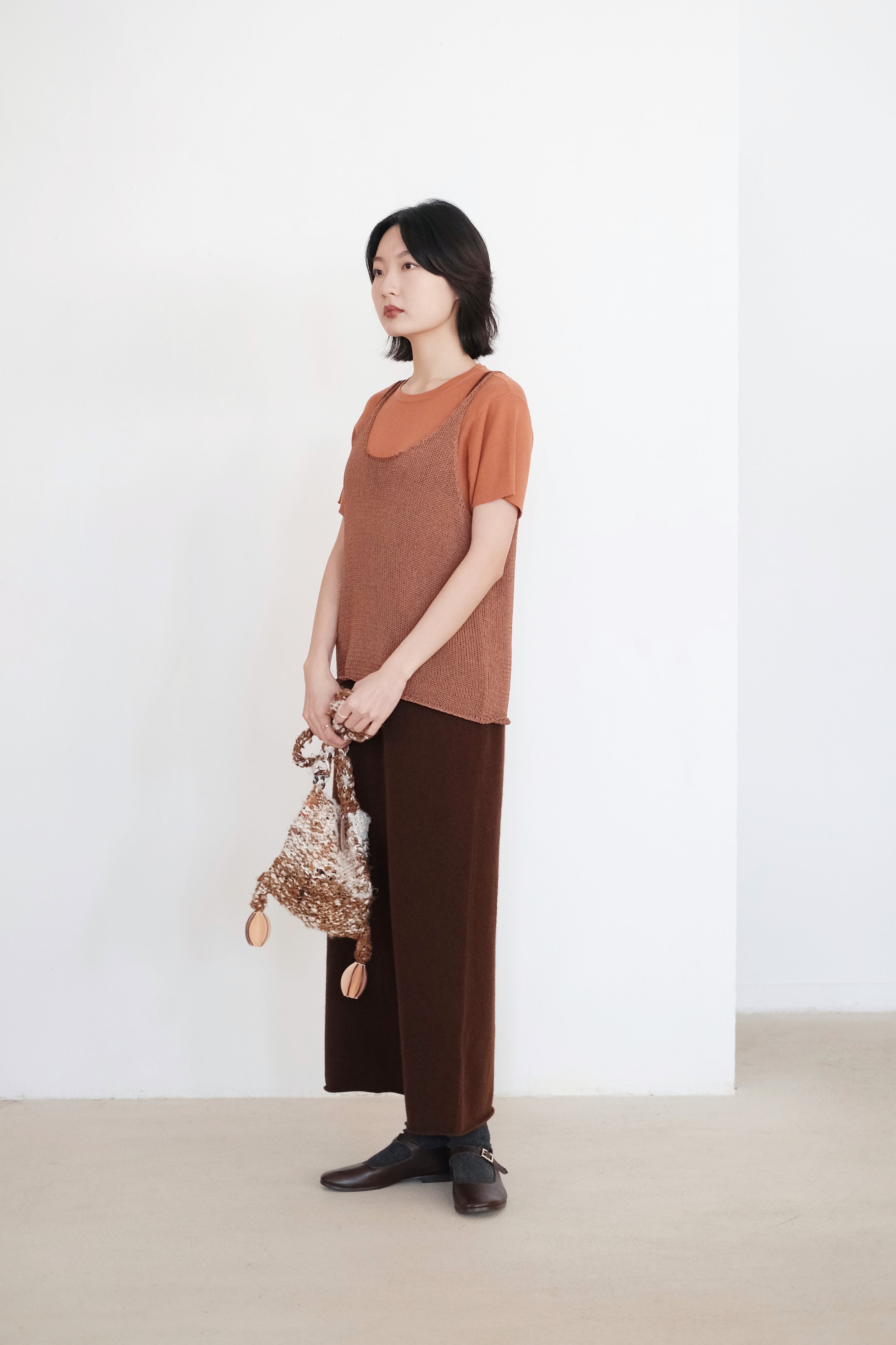 JOCOSA KNIT VEST (TERRACOTTA) | 橘棕色粗針織背心