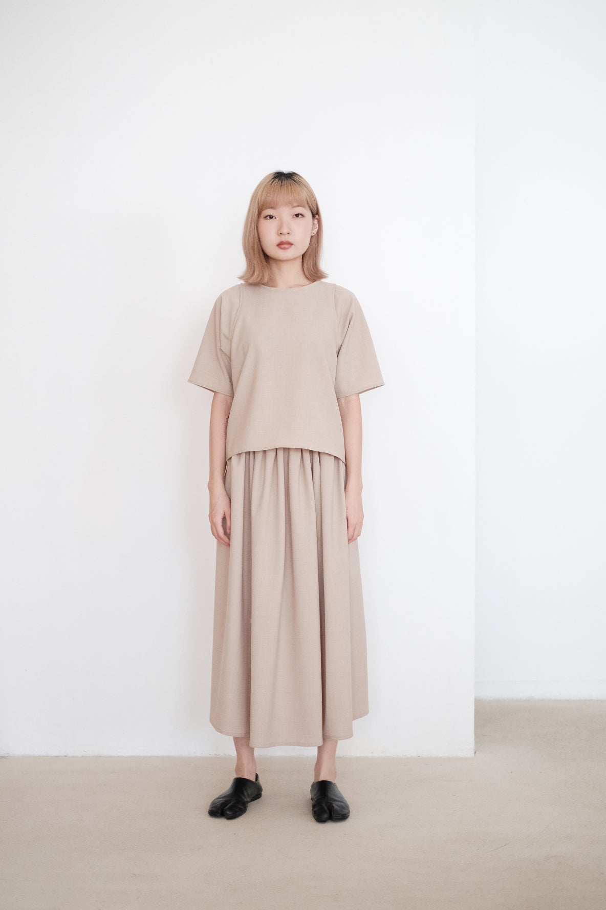 TAYLOR SKIRT (BEIGE) | 杏色抽繩A字半裙