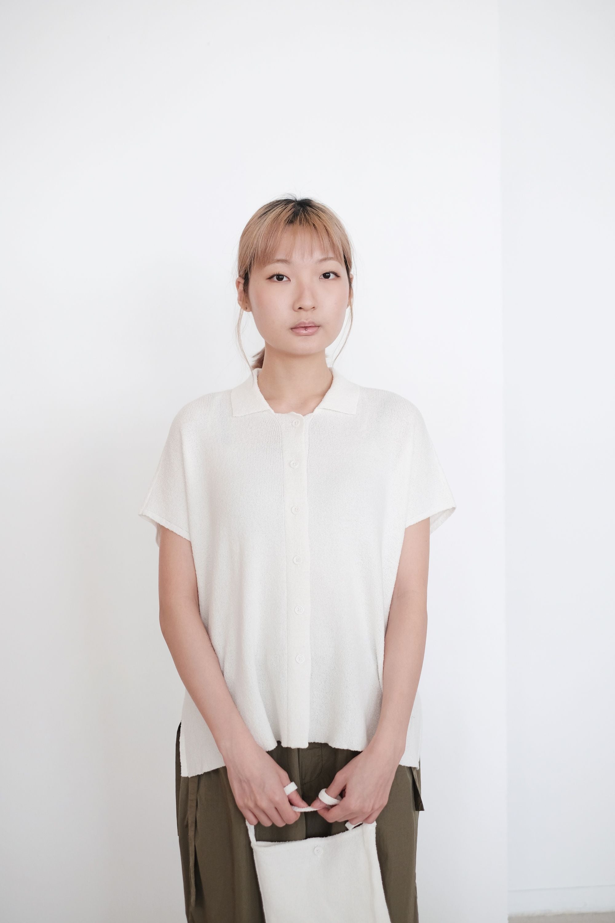 ADELHEID BOX KNIT BLOUSE (WHITE)