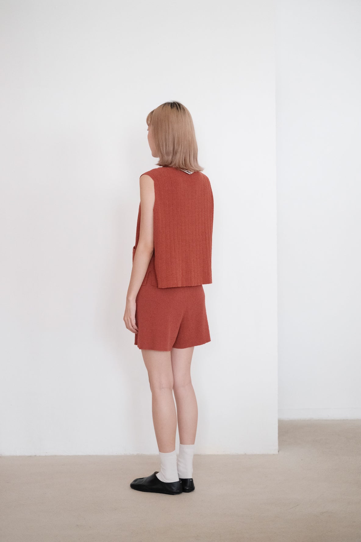 RINA KNIT SHORTS (TERRACOTTA)