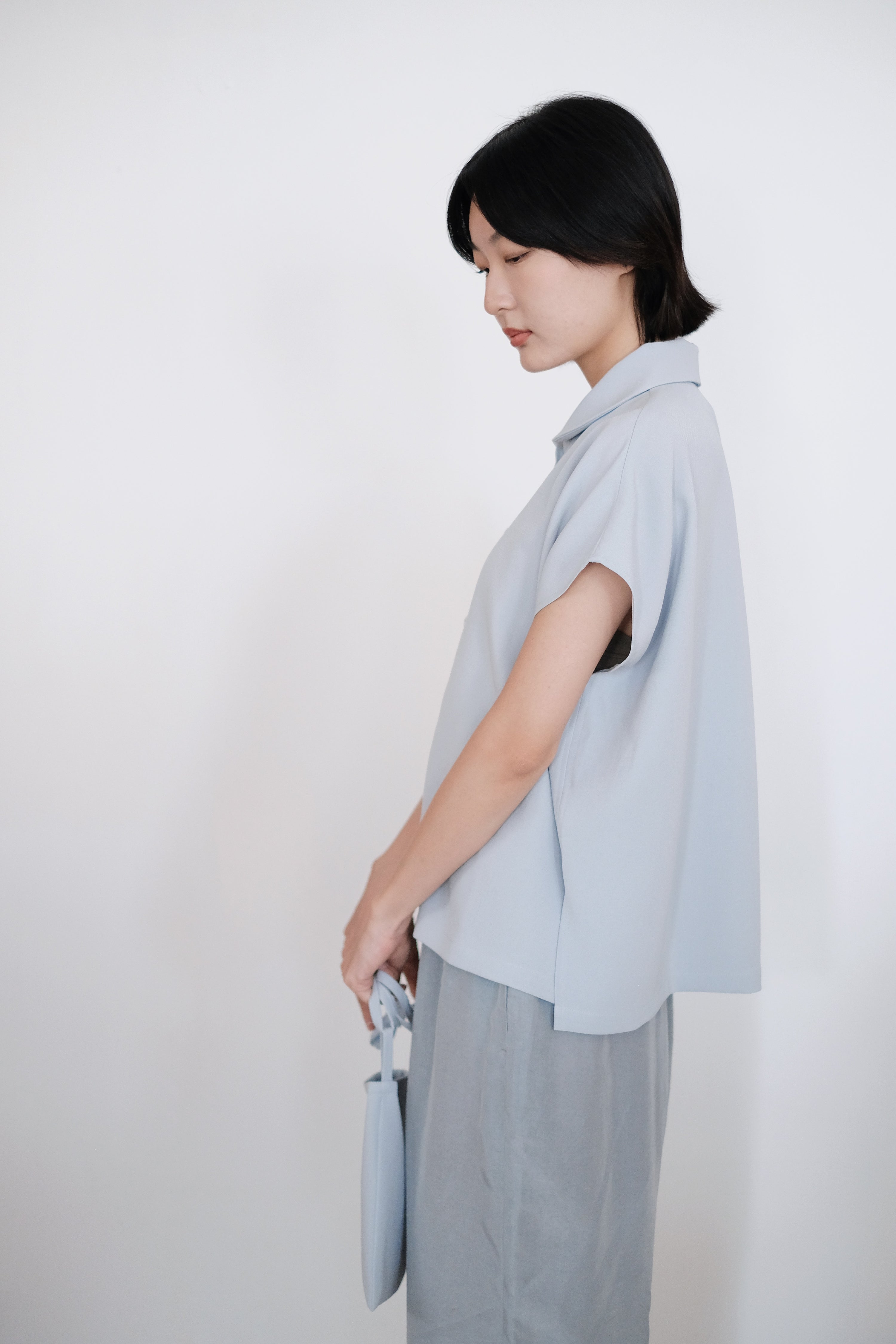 NYLA BOX BLOUSE (BABY BLUE)