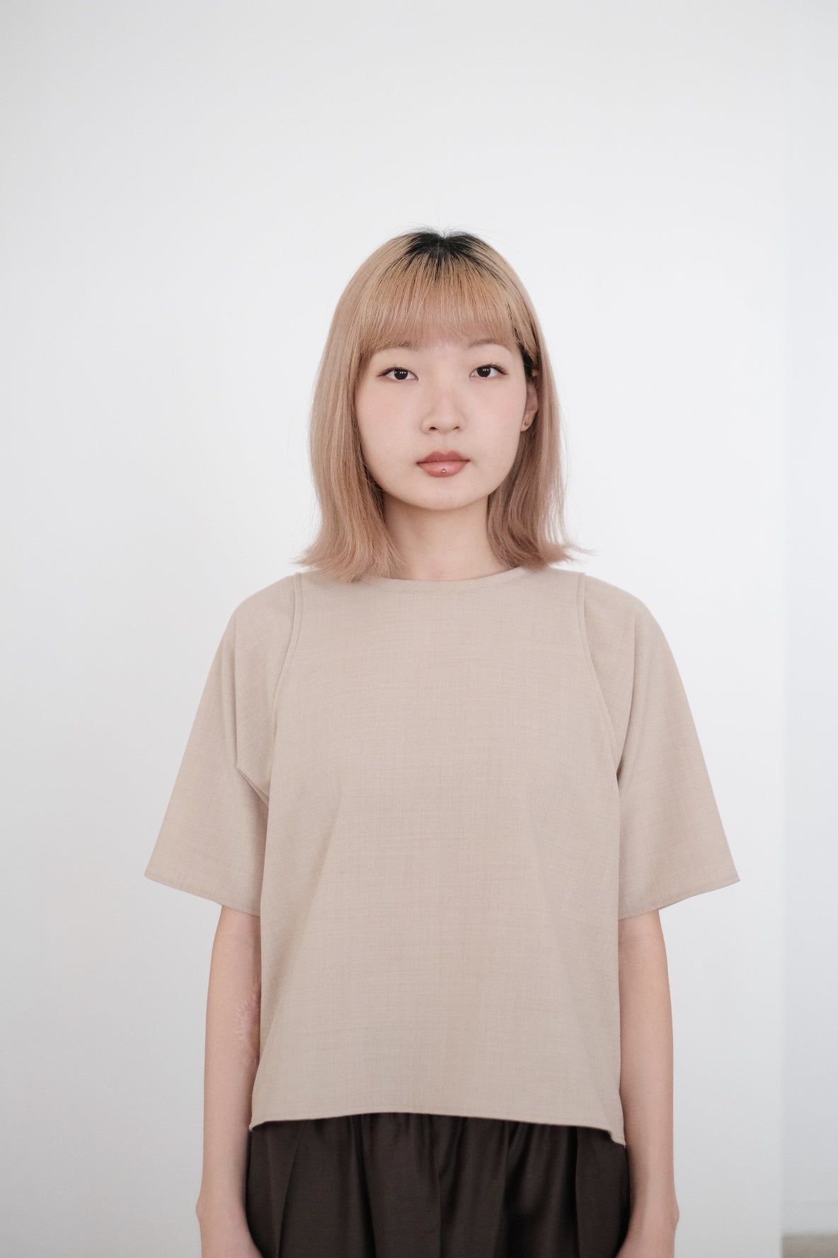 BAYLOR LAYERED BLOUSE (BEIGE)