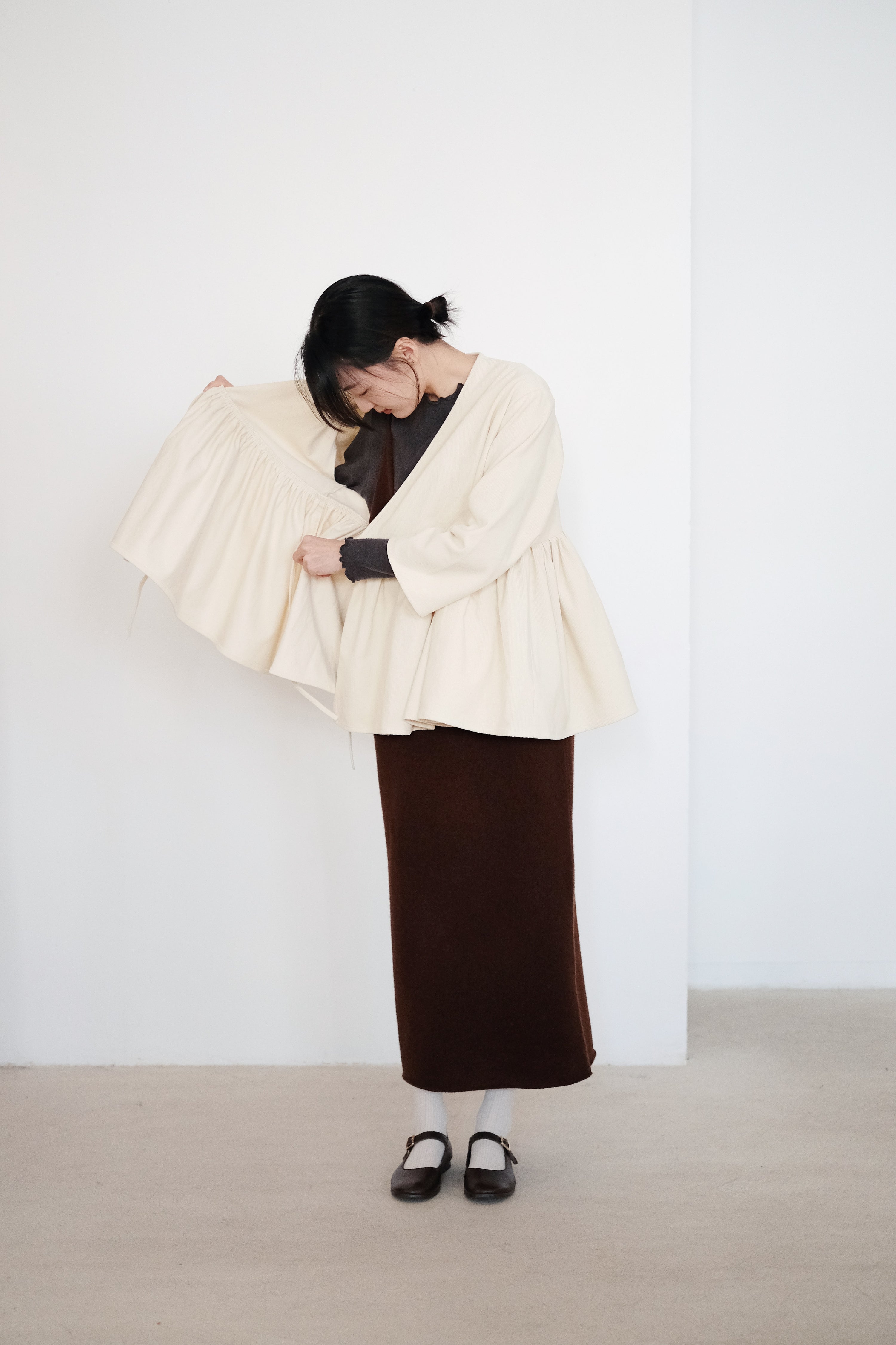 KĒKI LAYER BLOUSES IN CORDUROY (CREAM)