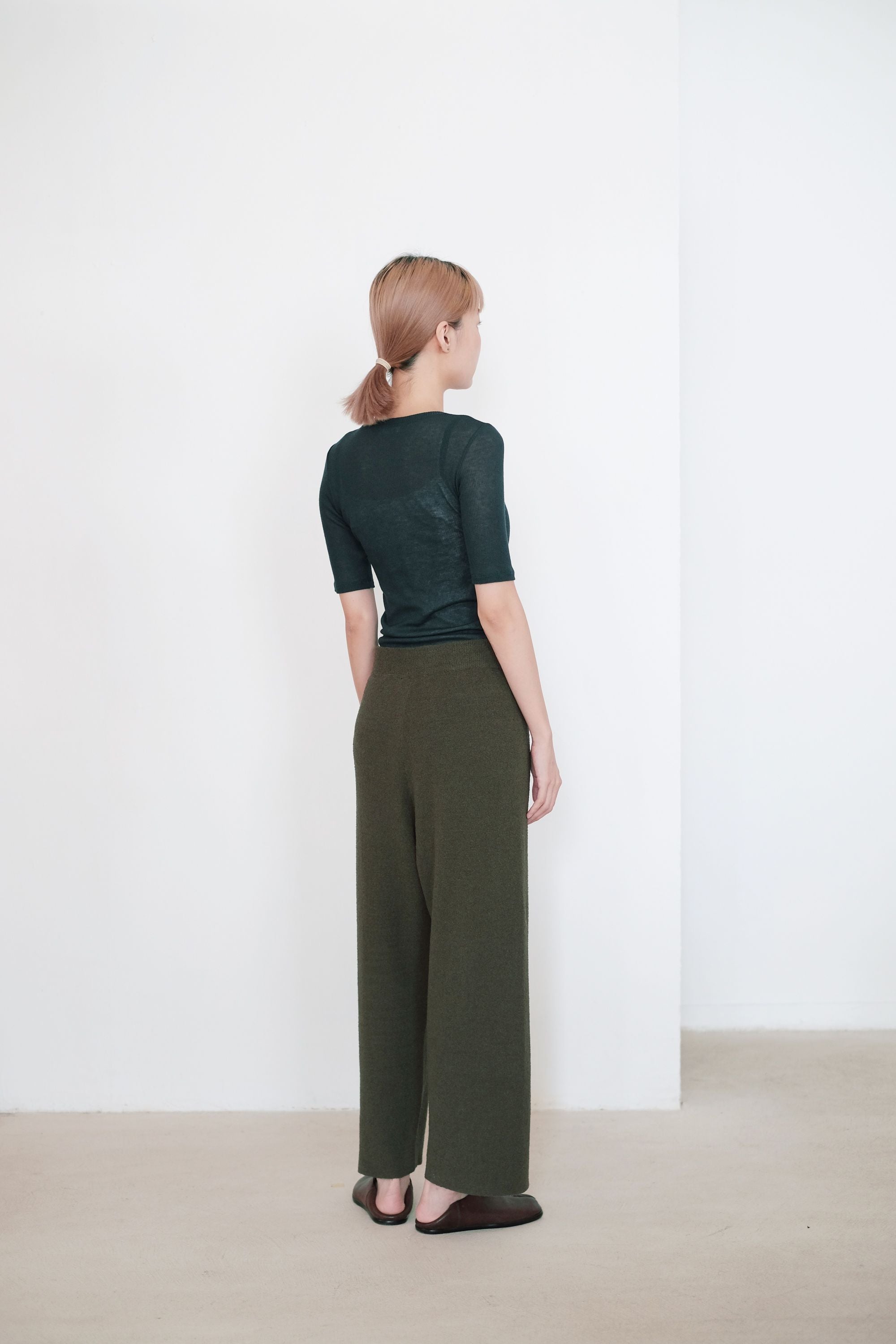 FLURINA KNIT PANTS (OLIVE)