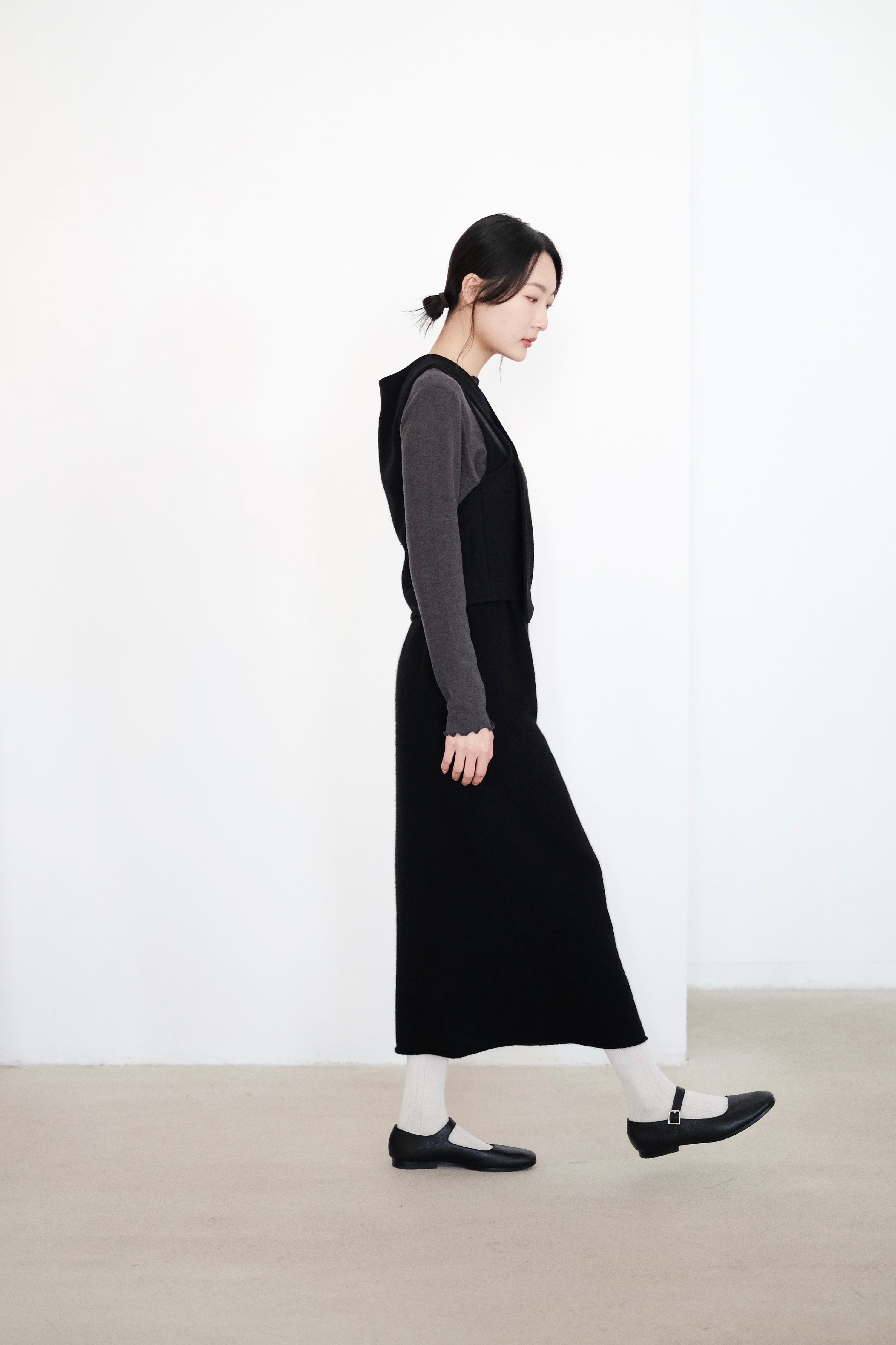 MYLA DRESS in CASHMERE (BLACK)