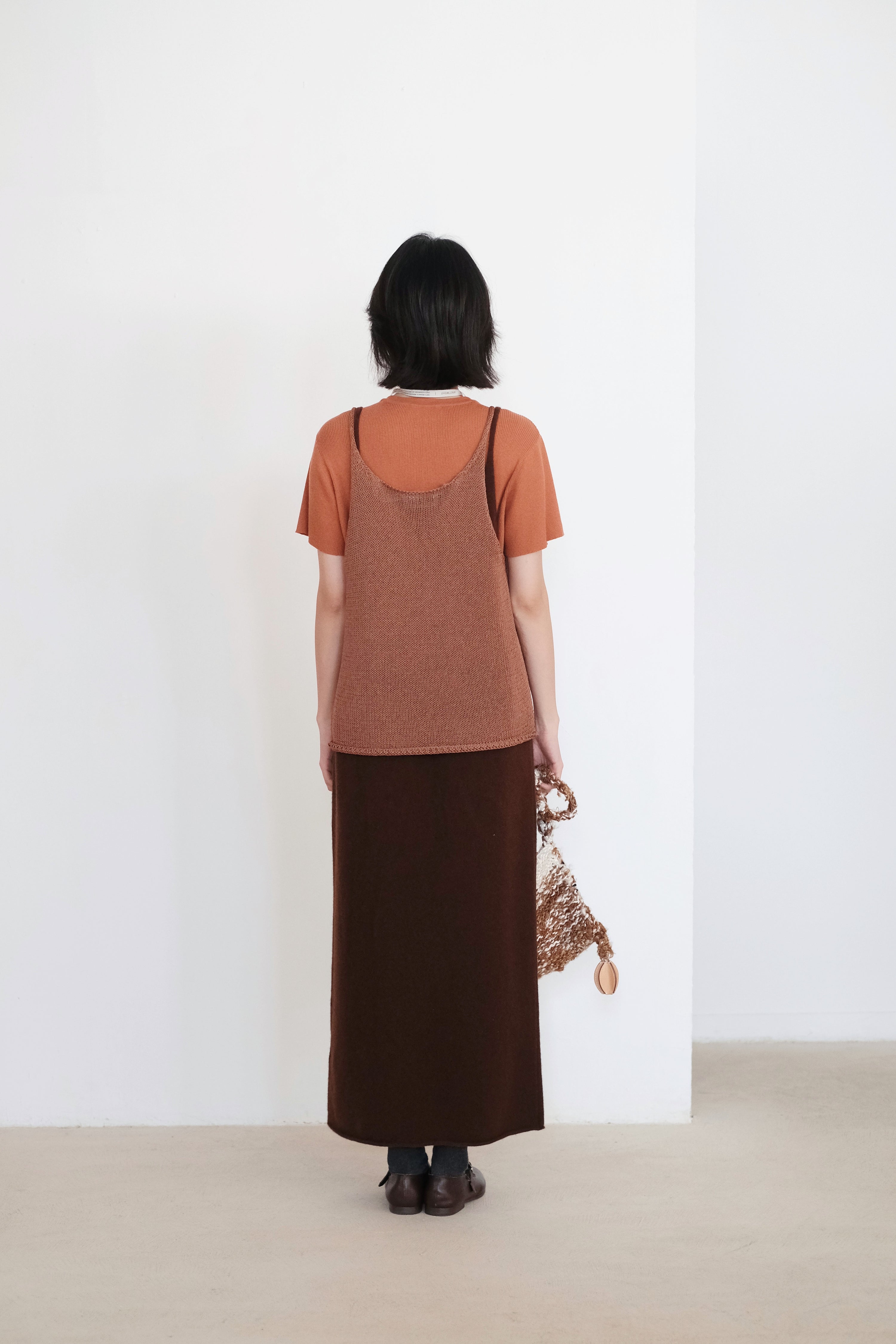 JOCOSA KNIT VEST (TERRACOTTA) | 橘棕色粗針織背心