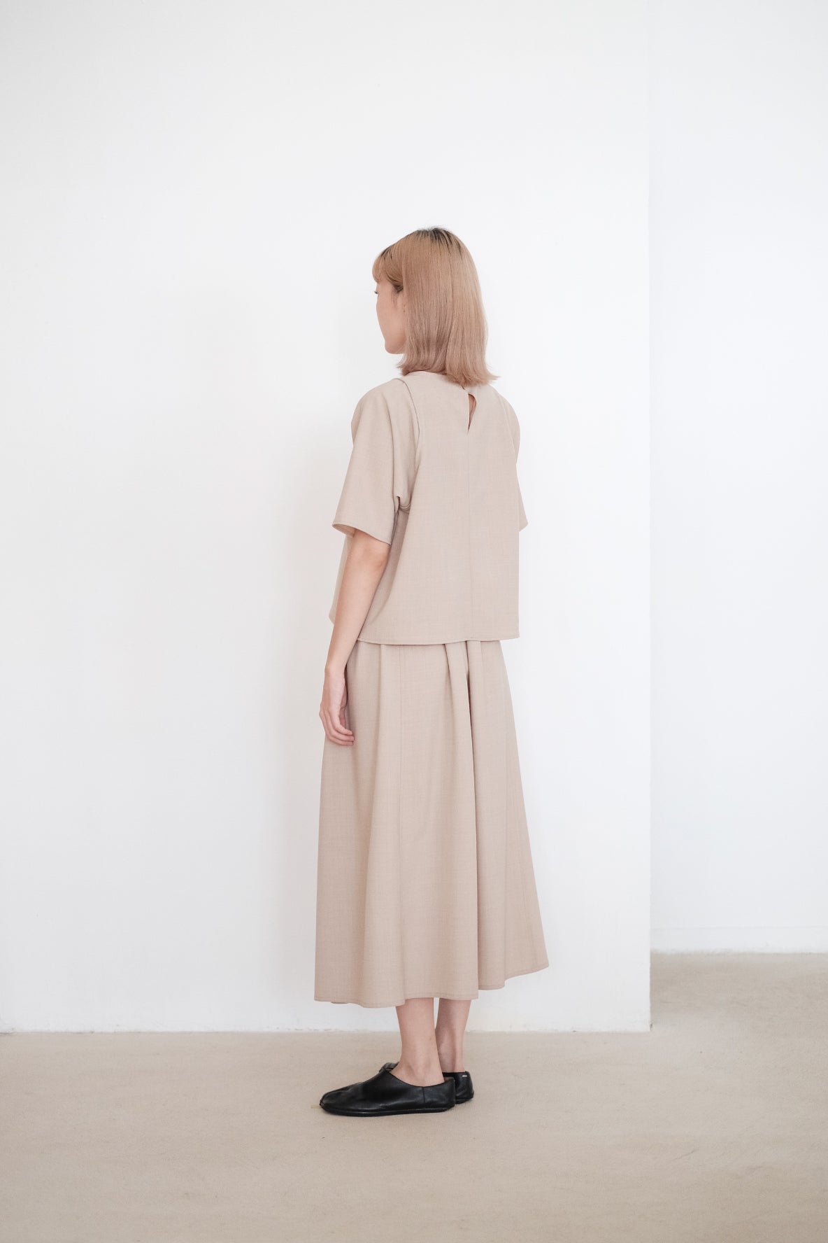 TAYLOR SKIRT (BEIGE) | 杏色抽繩A字半裙