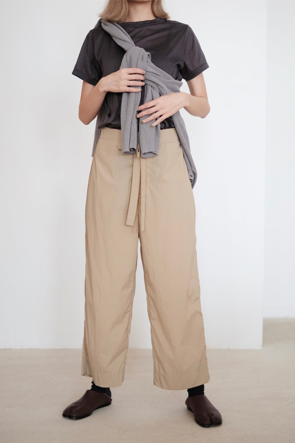 PARKER PANTS (CAMEL) | 杏色綁帶七分長褲