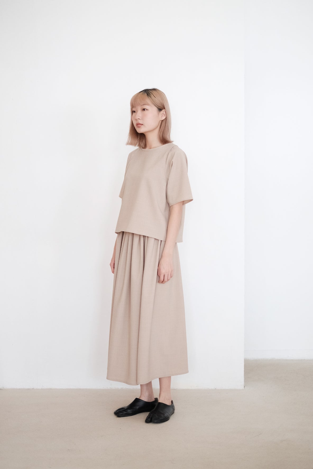 TAYLOR SKIRT (BEIGE) | 杏色抽繩A字半裙