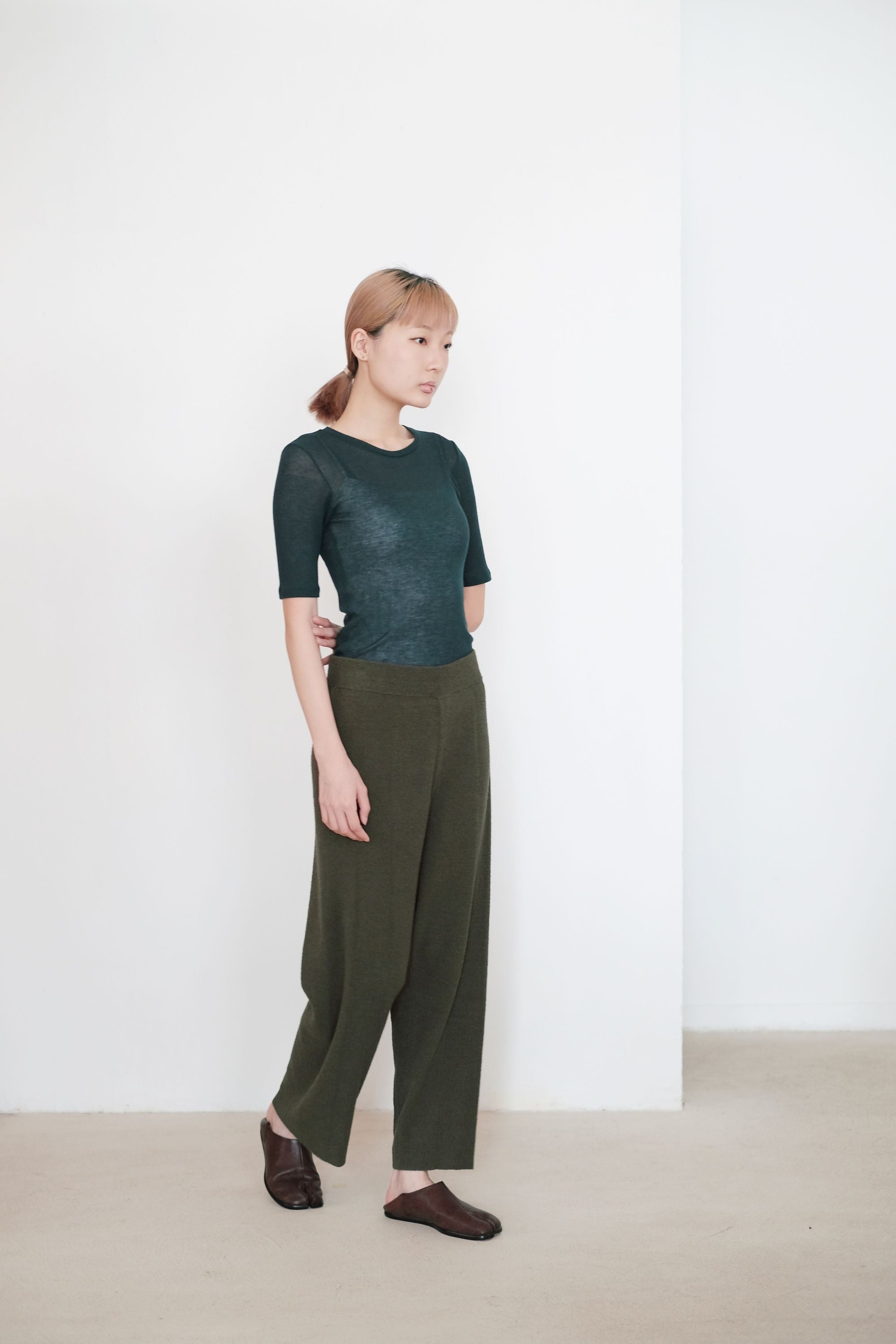 FLURINA KNIT PANTS (OLIVE)