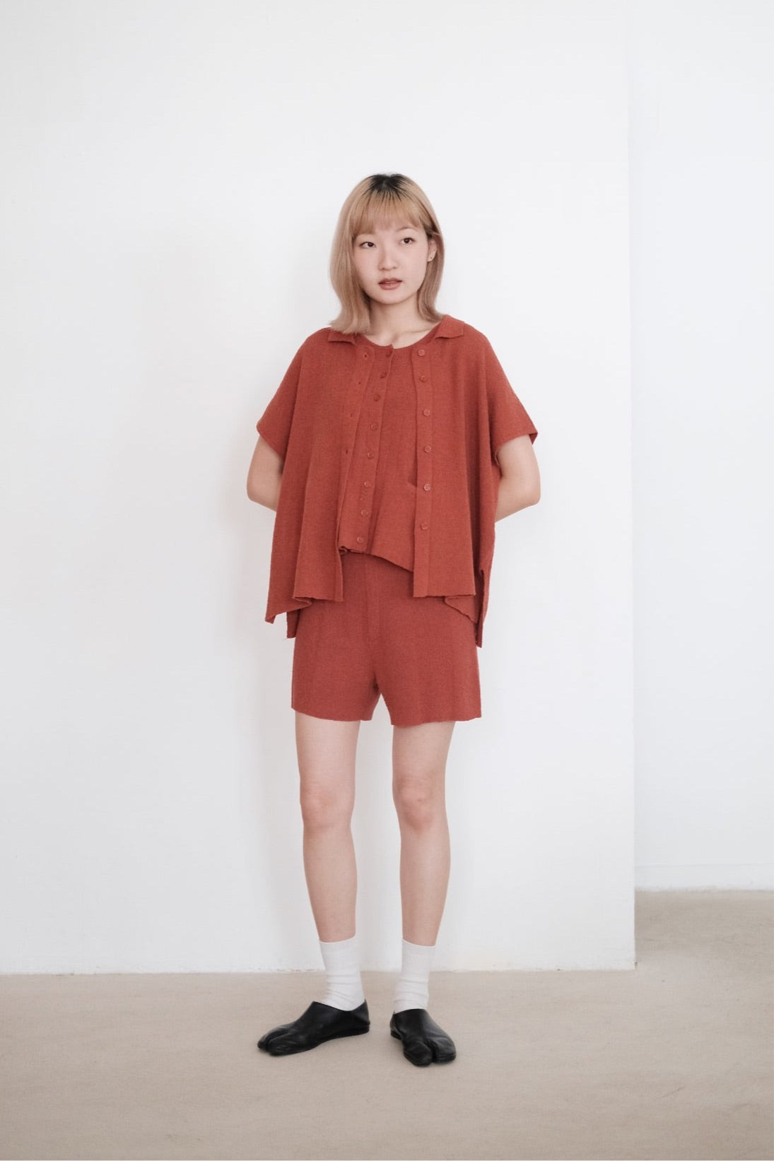 RINA KNIT SHORTS (TERRACOTTA)