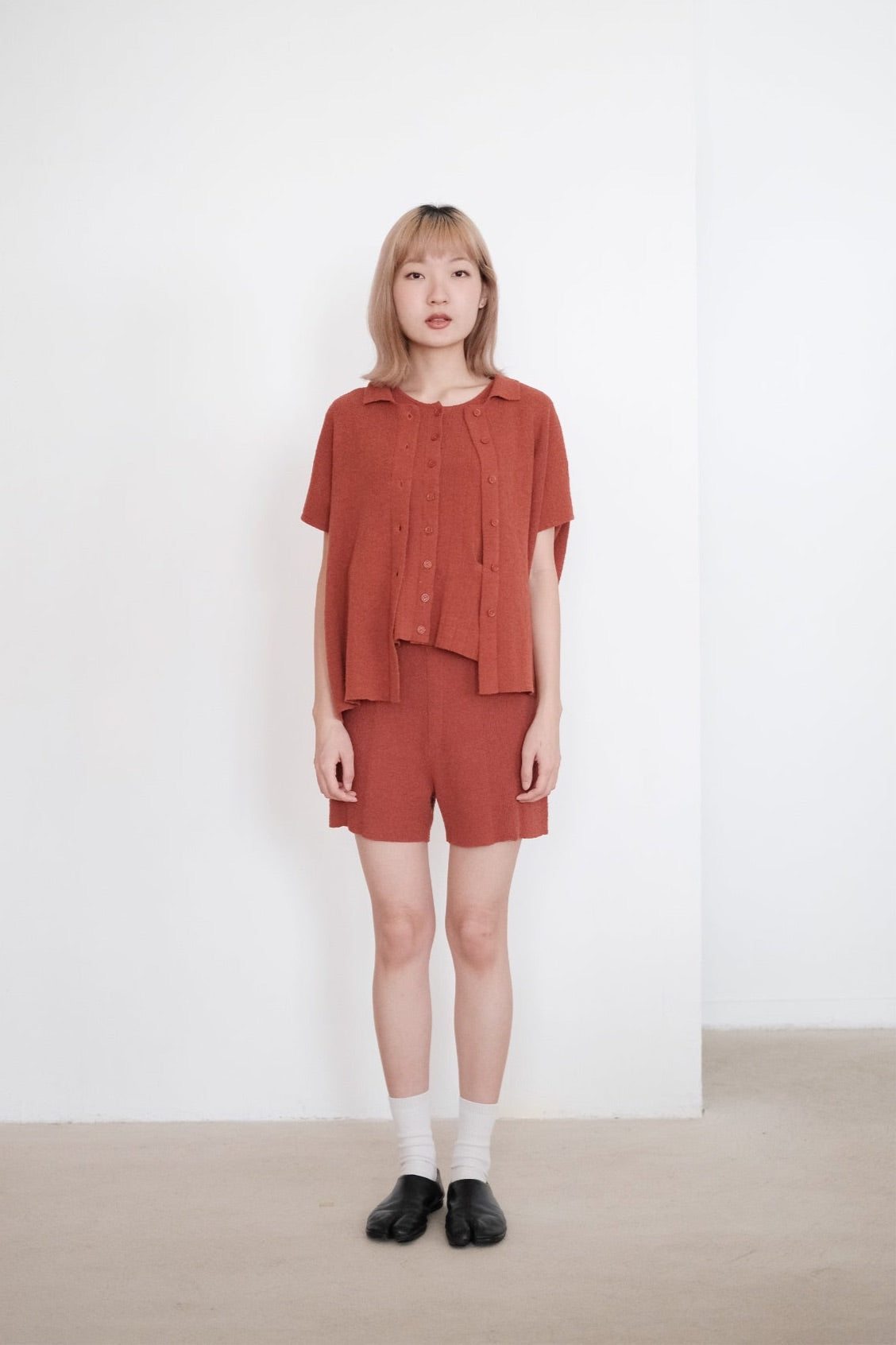 RINA KNIT SHORTS (TERRACOTTA)