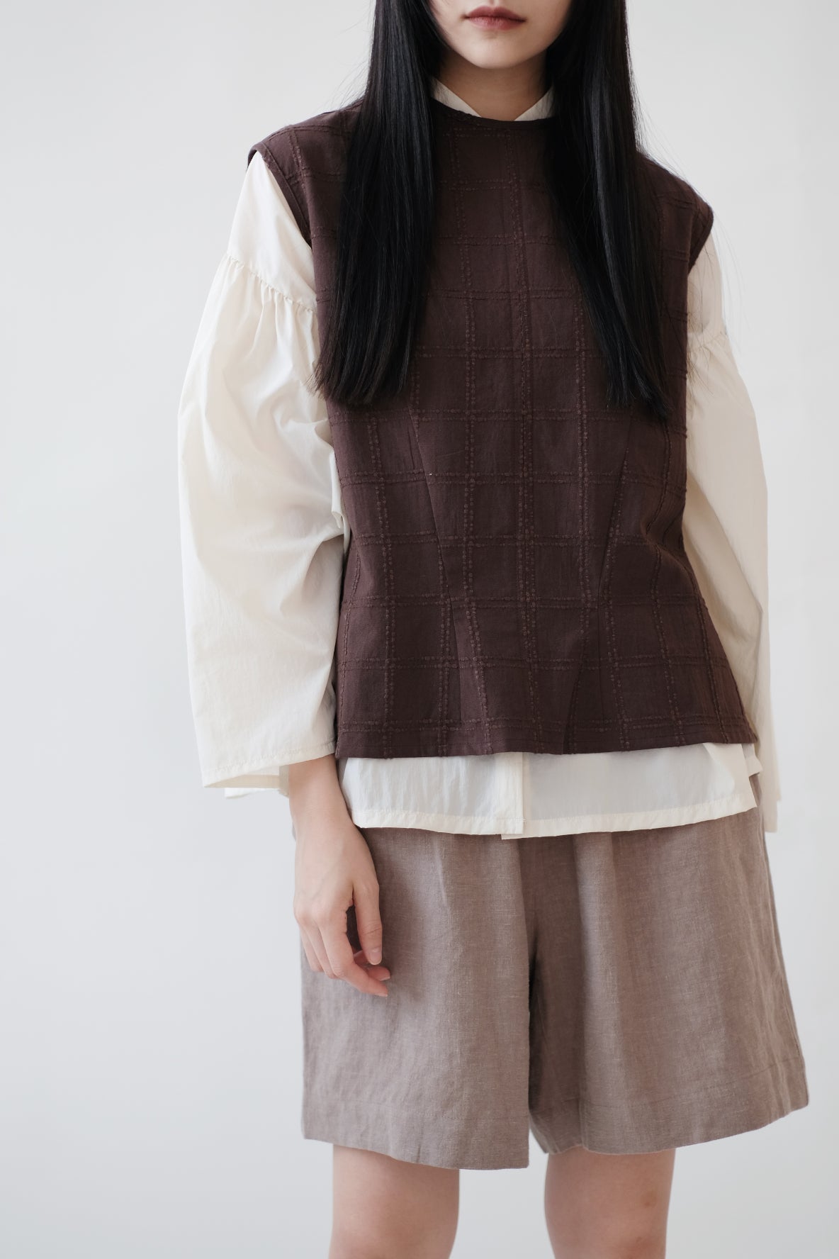 HARLEIGH TOP (BROWN WAFFLE)