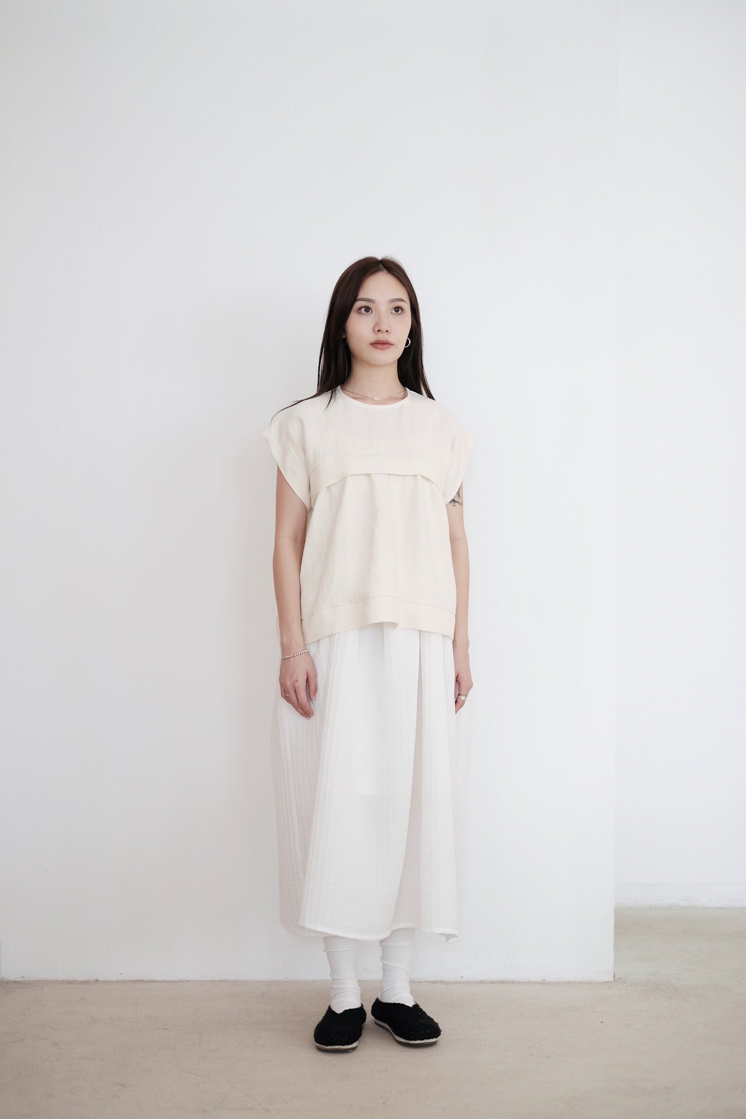 ALANA LINEN TOP (CREAM)