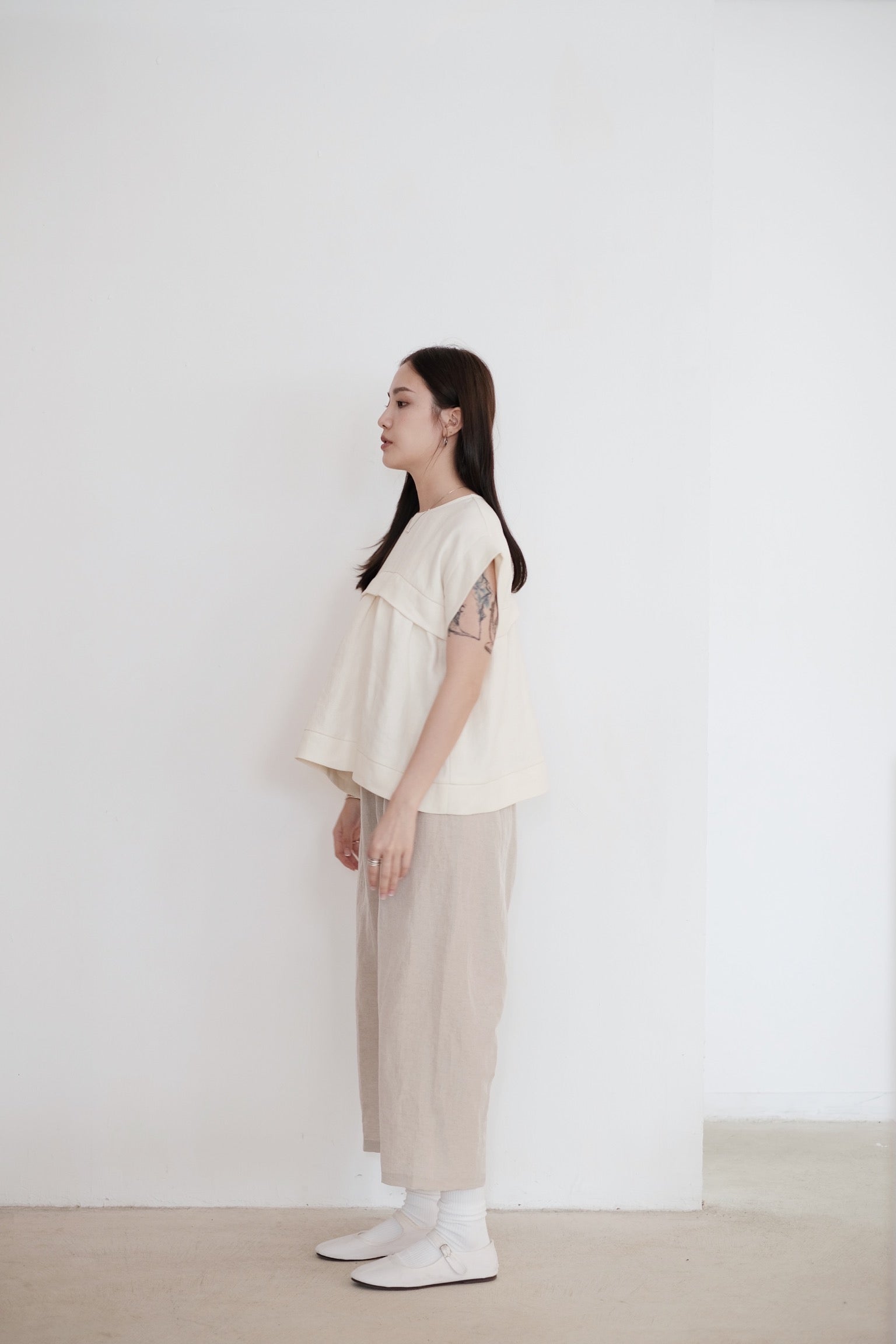 ALANA LINEN TOP (CREAM)