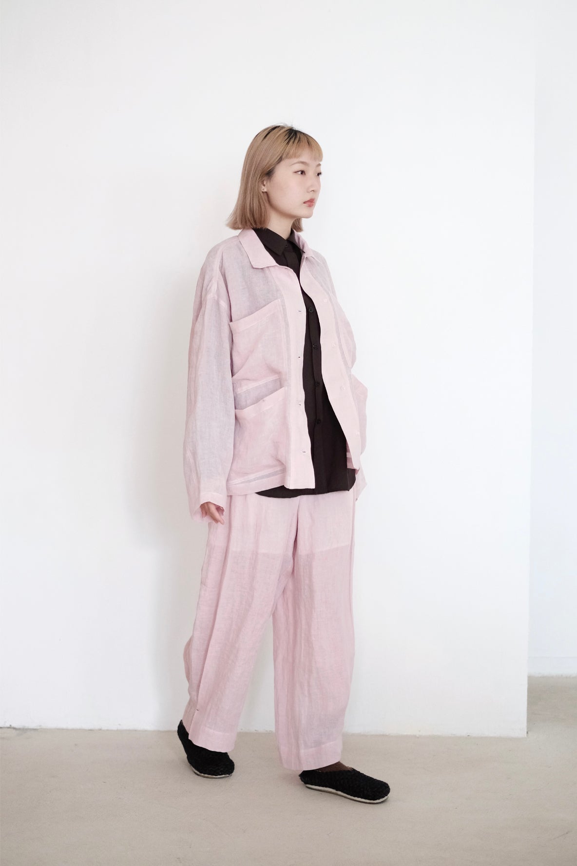 AVERY PANTS (PINK) | 淺粉色摺線長褲 (預售)