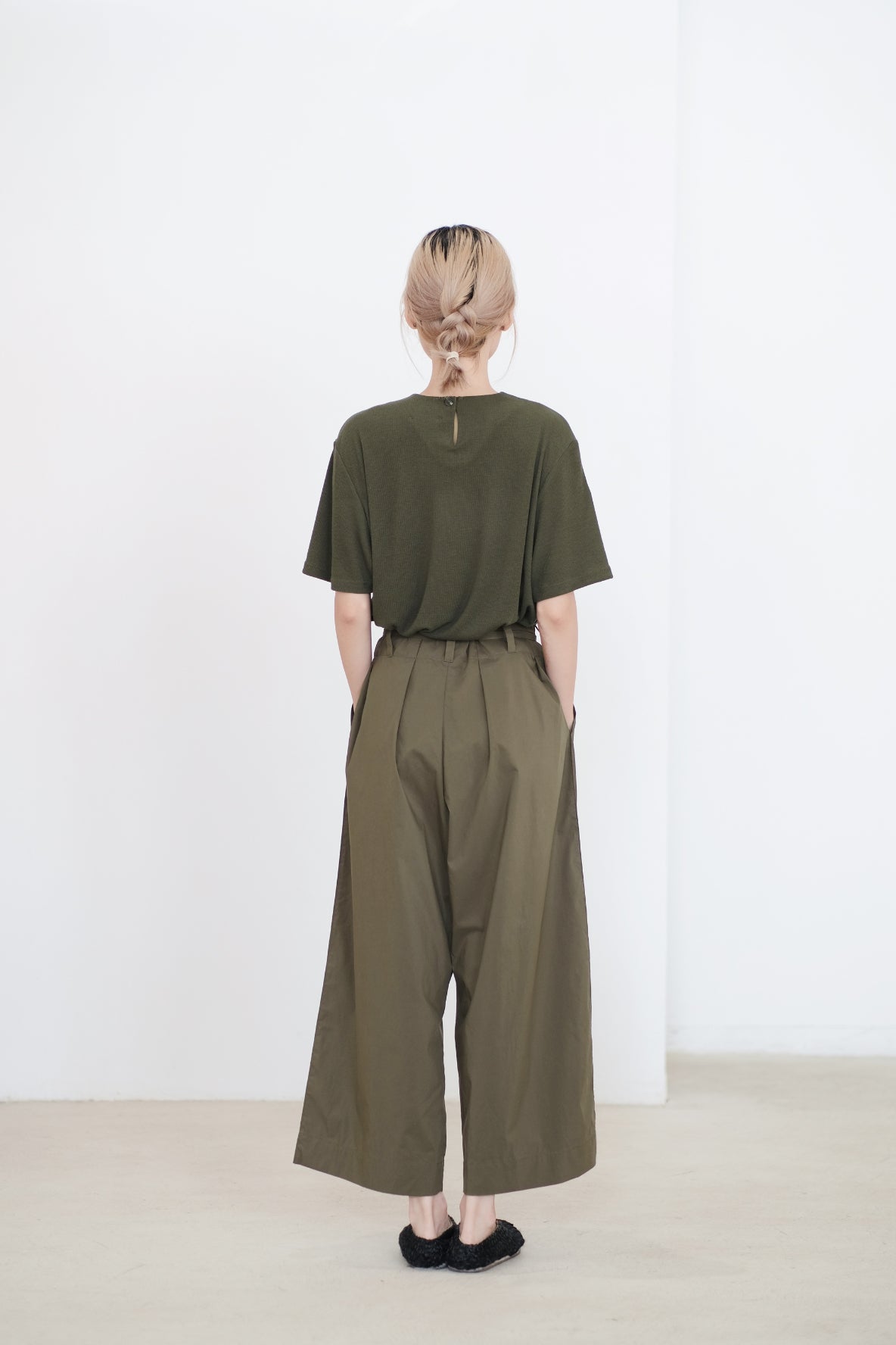 GAVINA RIBBION PANTS (OLIVE)