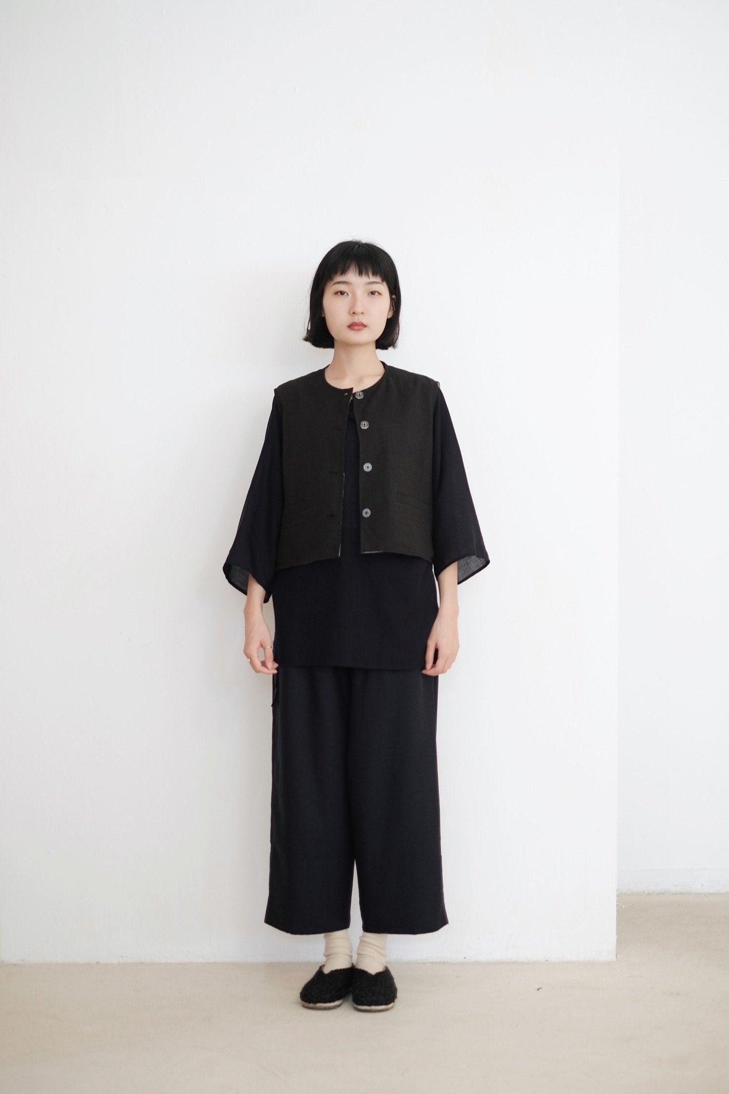 SHIMIZU MIDI TOP (NAVY)(PRE-ORDER)