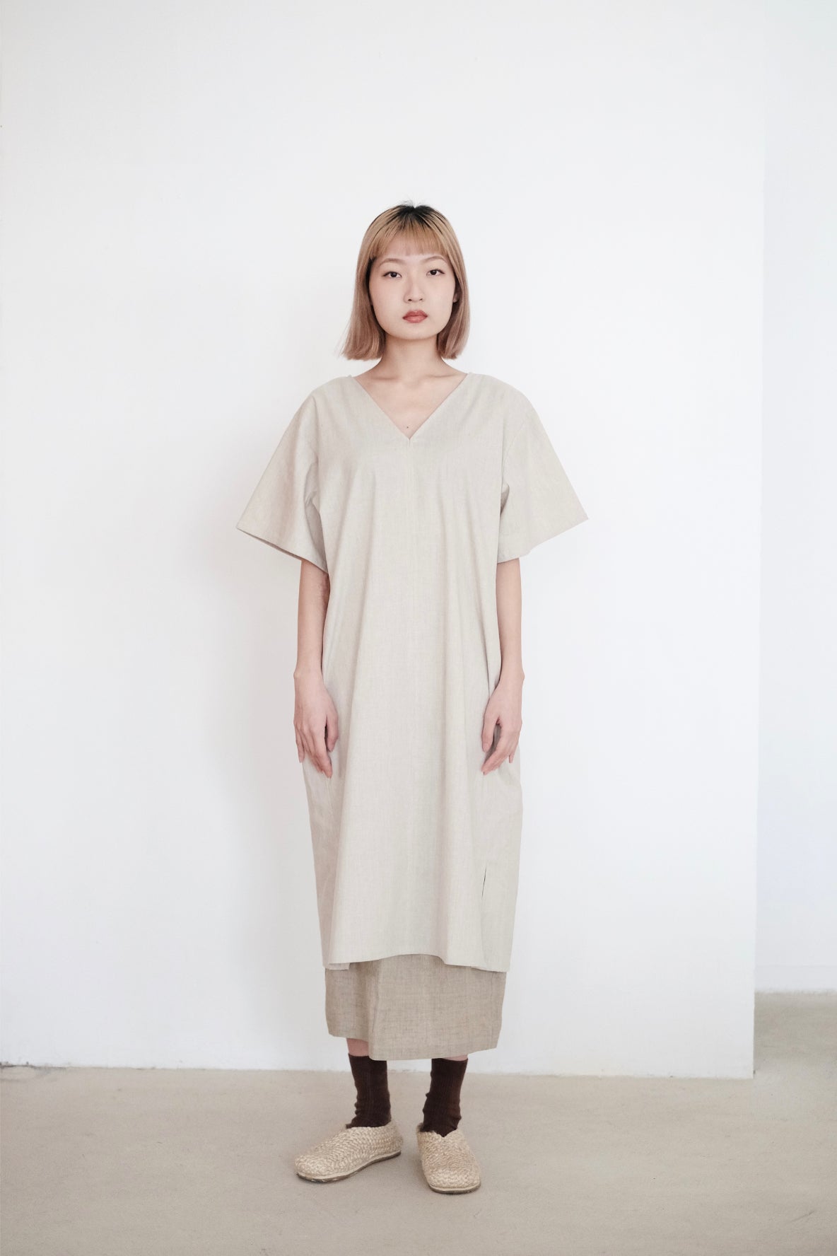 KIM KIMONO DRESS (BEIGE)