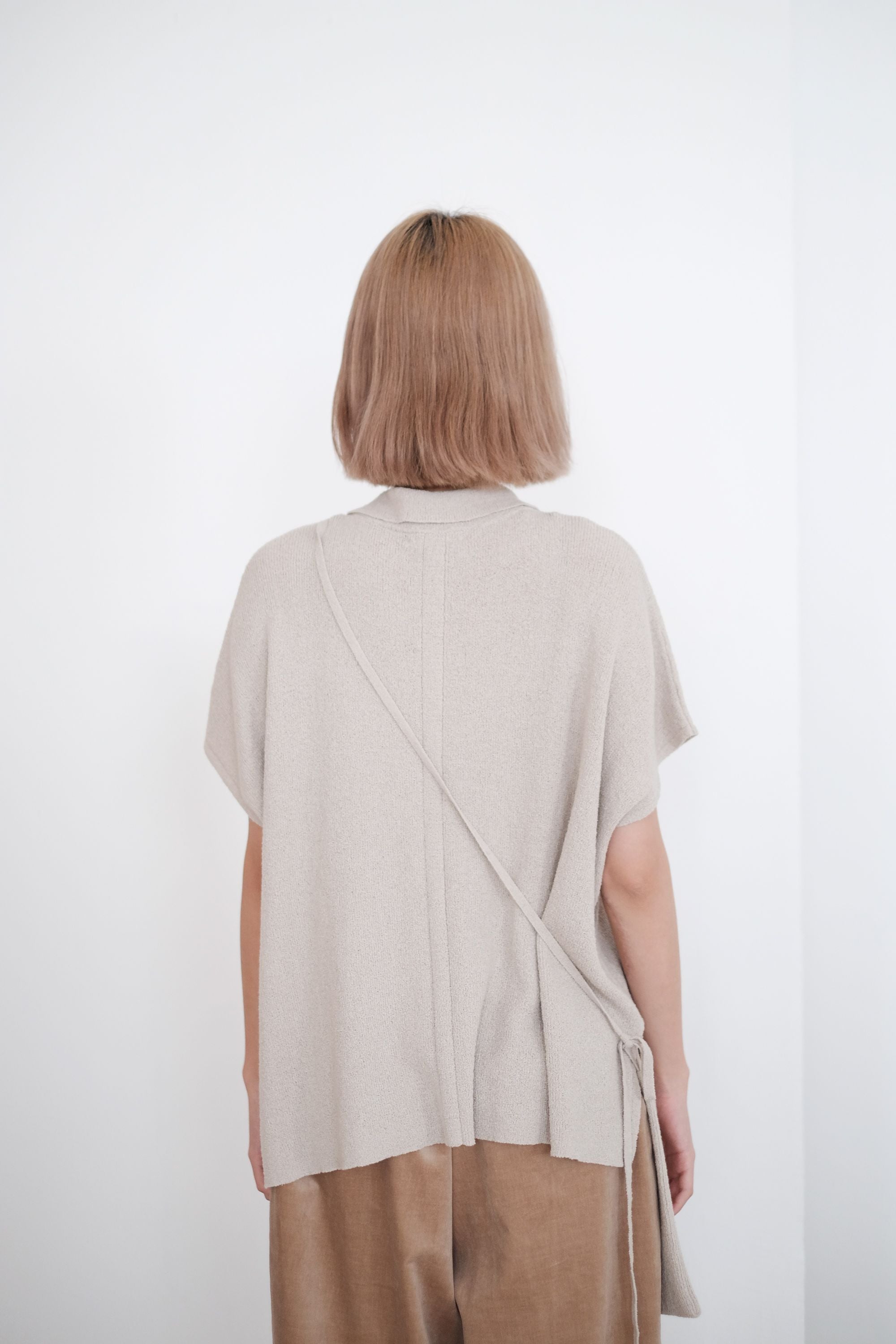 ADELHEID BOX KNIT BLOUSE (LIGHT GREY)