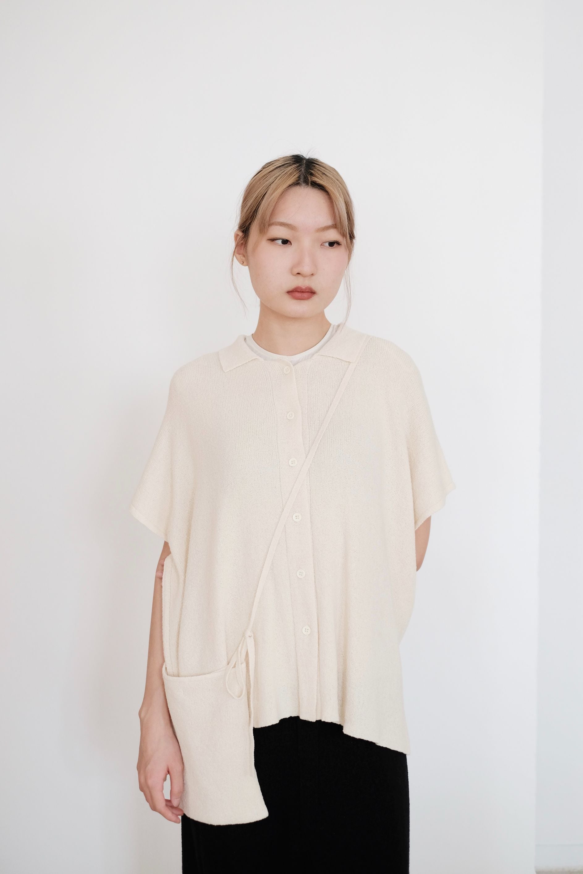 ADELHEID BOX KNIT BLOUSE (CREAM)