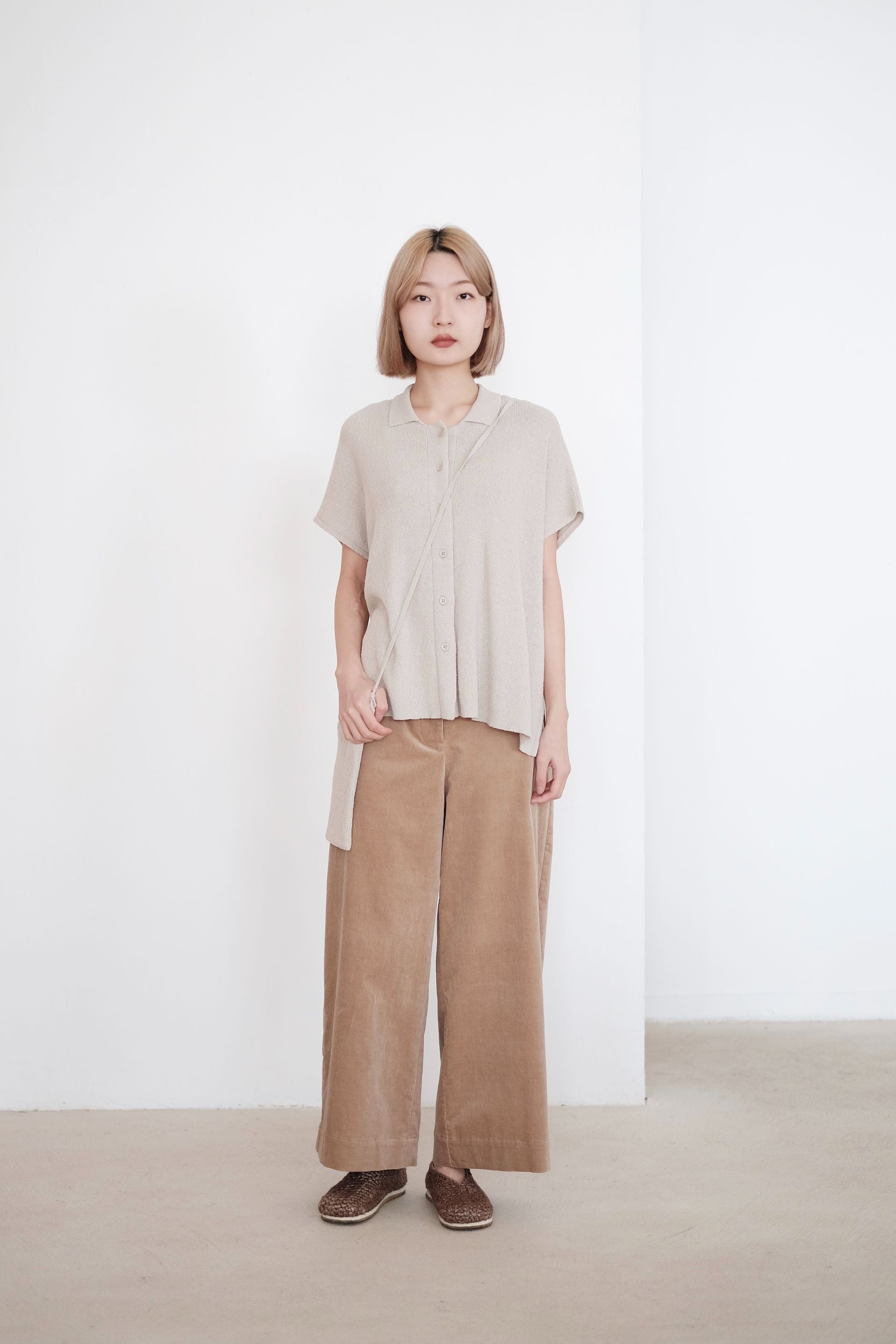 ADELHEID BOX KNIT BLOUSE (LIGHT GREY)