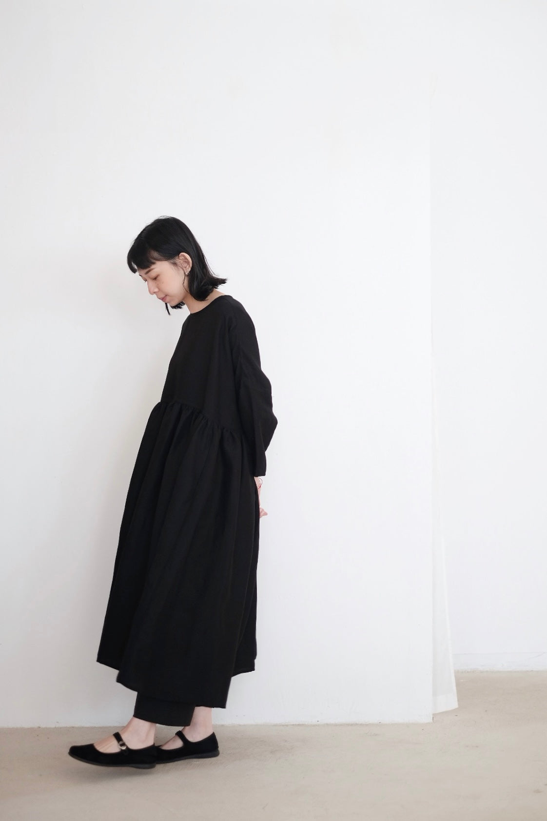 BLACK LINEN MIA DRESS