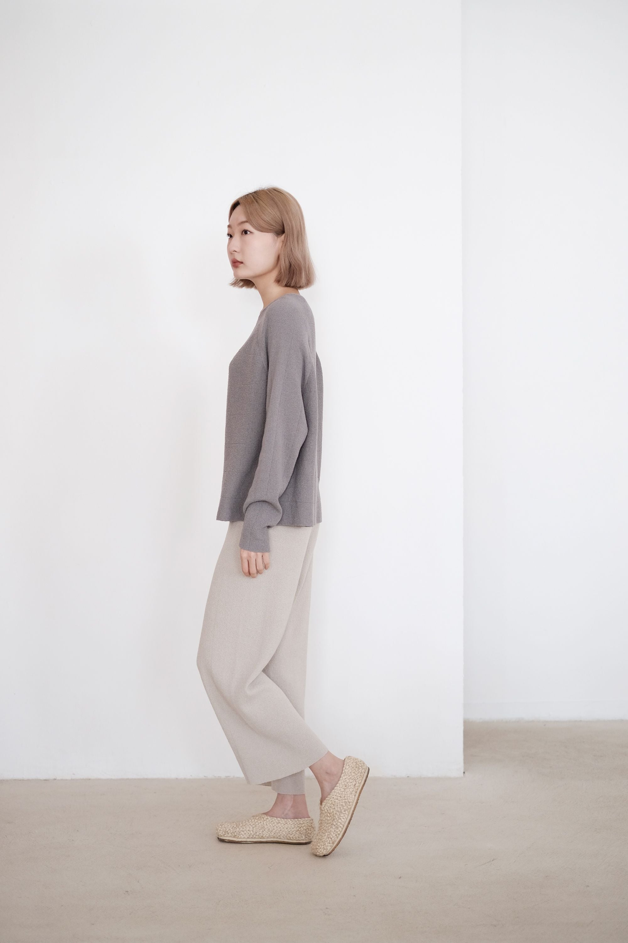 FLURINA KNIT PANTS (LIGHT GREY)