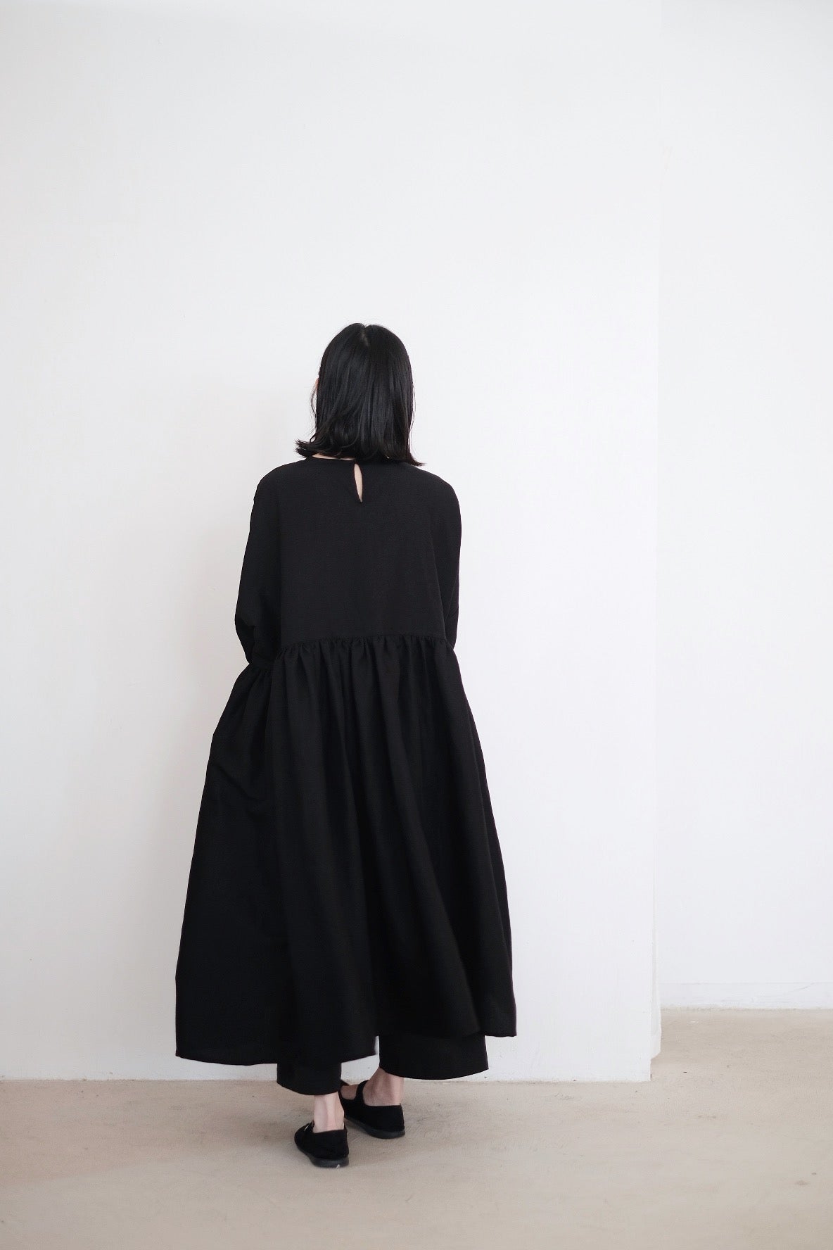 BLACK LINEN MIA DRESS