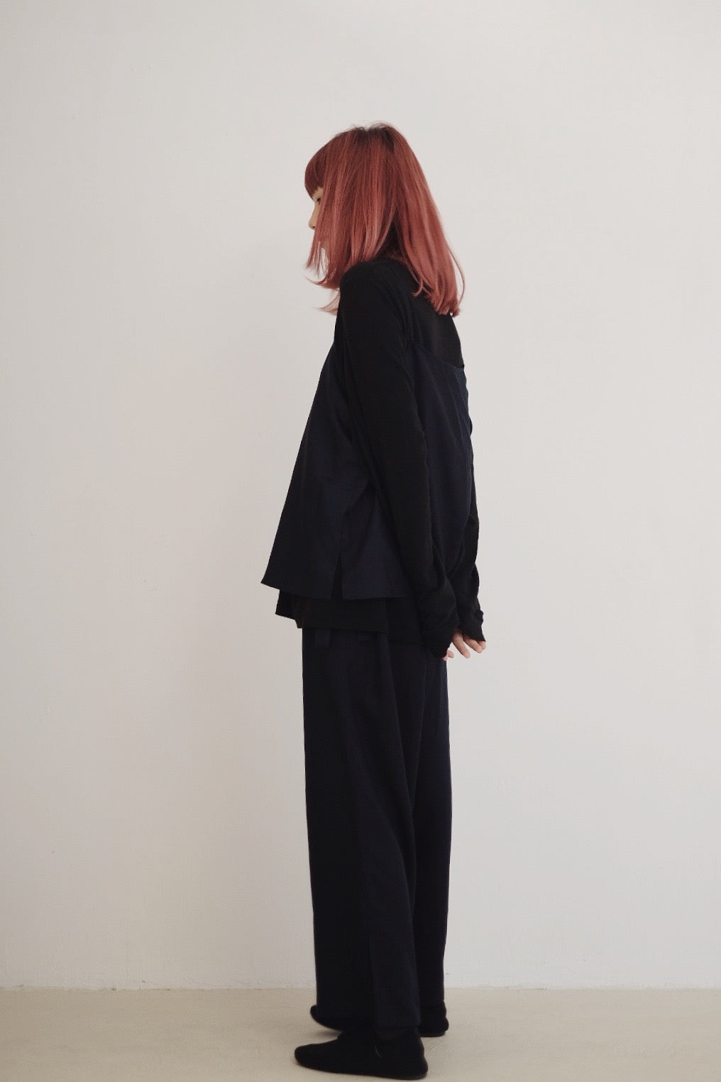 OI TROUSERS WITH DRAWSTRING (NAVY)