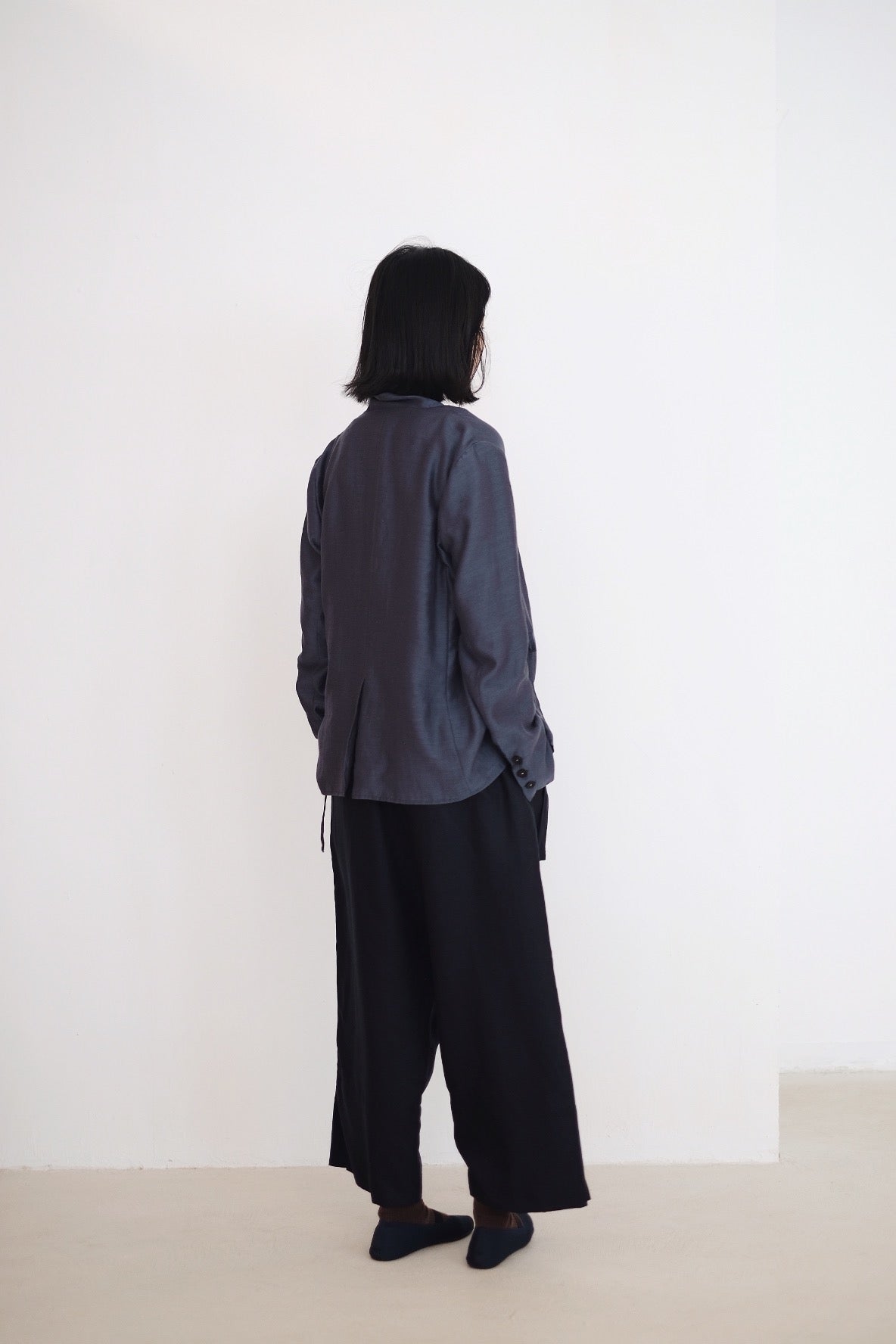 OI TROUSERS WITH DRAWSTRING (NAVY)