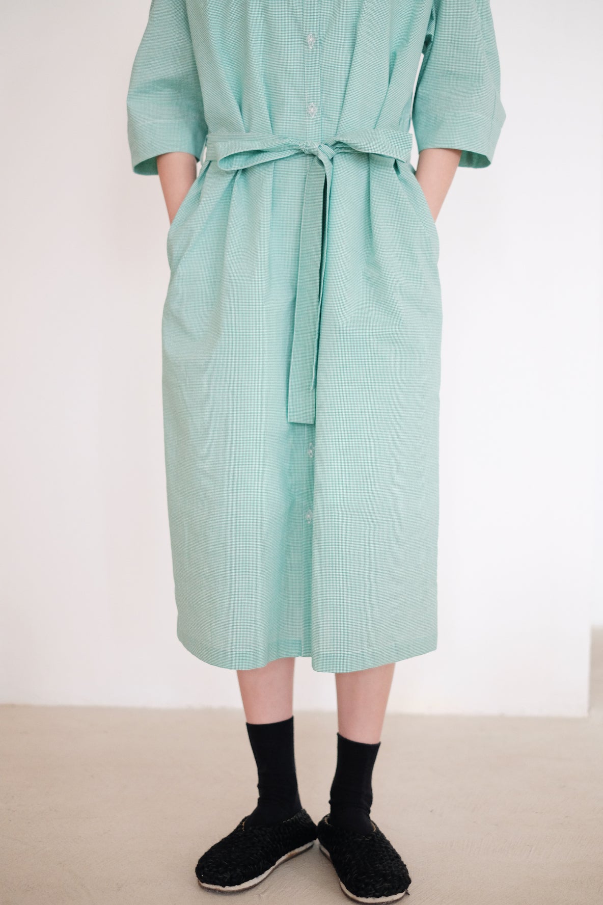 MATILDA DRESS (CHECKERED GREEN)